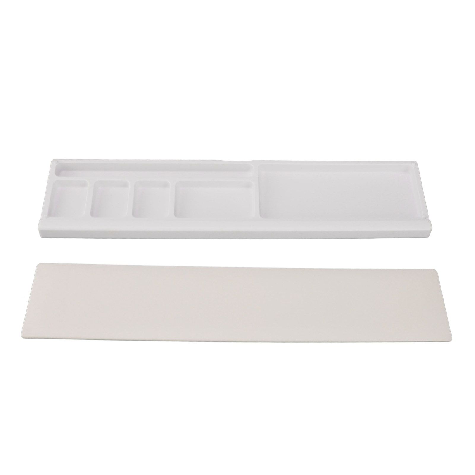 Keyboard Wrist Rest Pad Ergonomic Soft Prevent Slip Keyboard Wrist Support with Partition Storage Case for Office White - Image 1