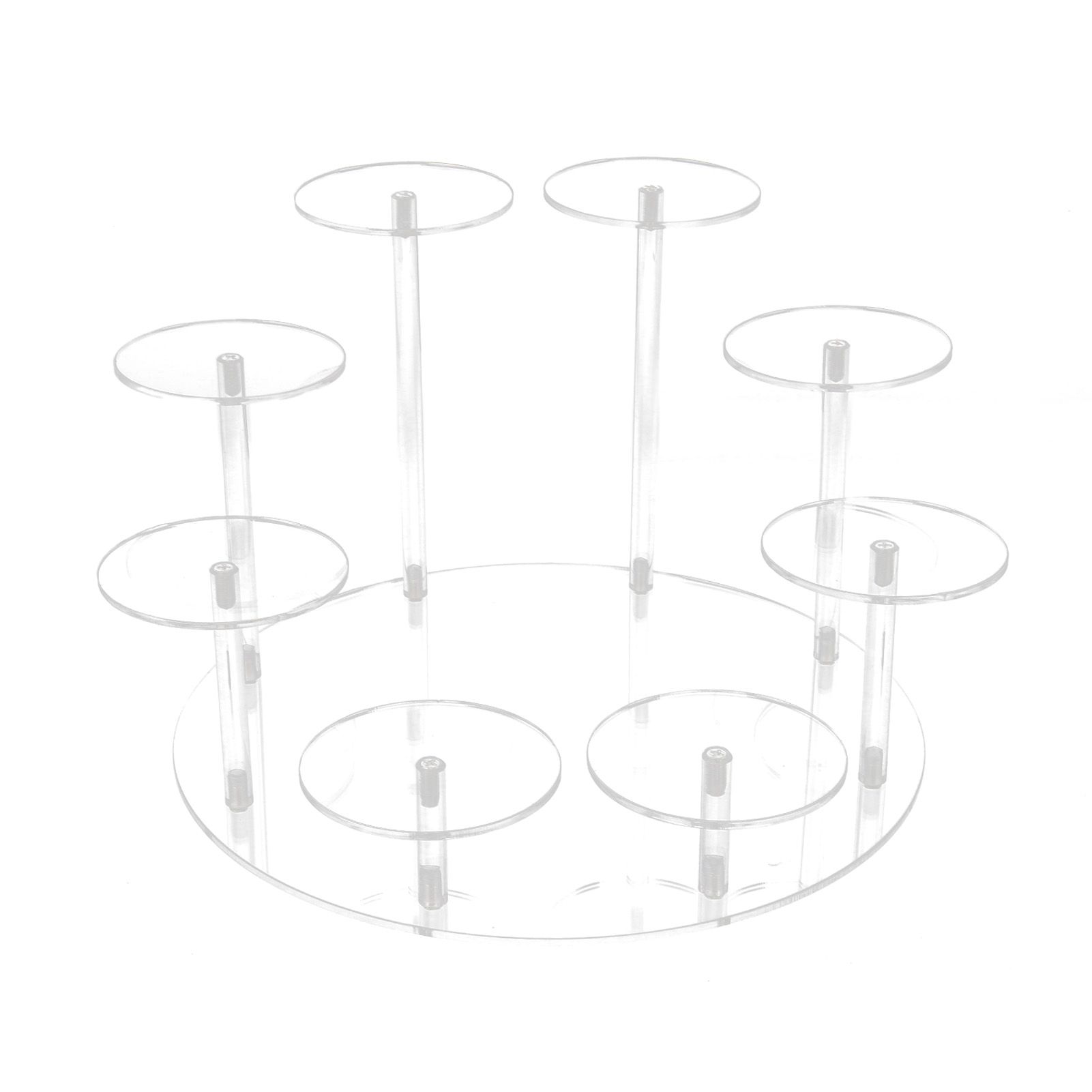Acrylic Cupcake Stands Stable Round Anime Figure Doll Platter Display Stand for Wedding Birthday Party Transparent - Image 1