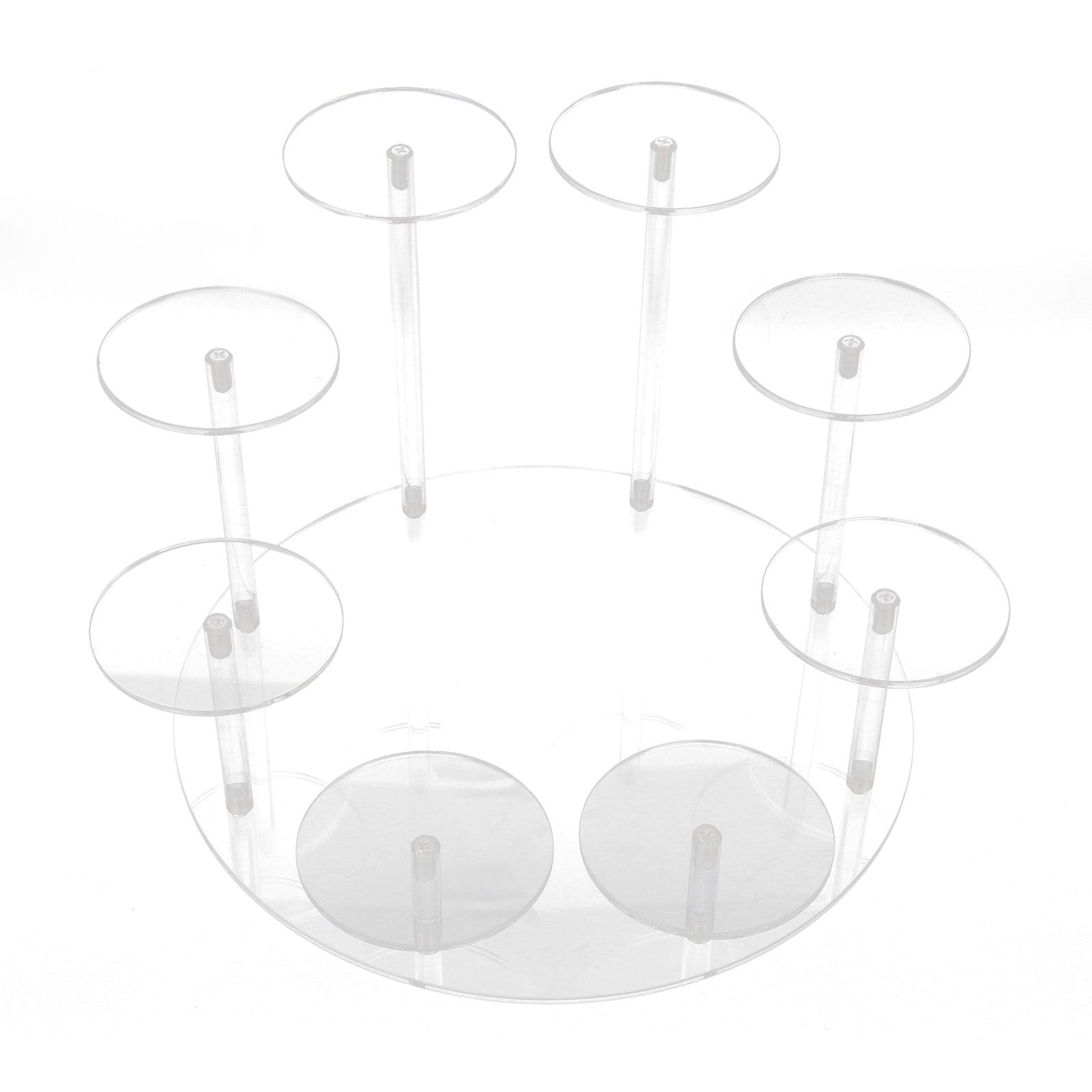 Acrylic Cupcake Stands Stable Round Anime Figure Doll Platter Display Stand for Wedding Birthday Party Transparent - Image 2