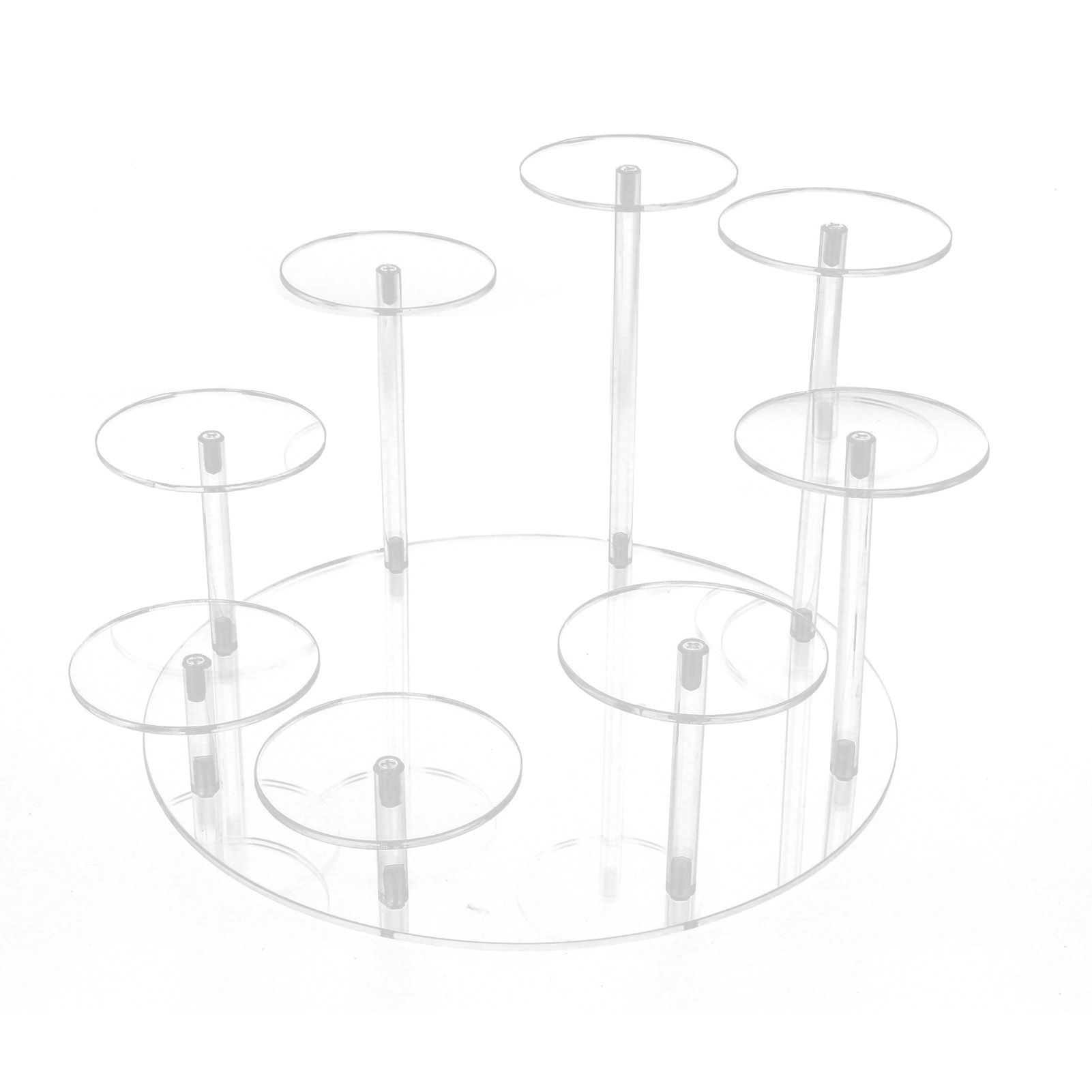 Acrylic Cupcake Stands Stable Round Anime Figure Doll Platter Display Stand for Wedding Birthday Party Transparent - Image 3