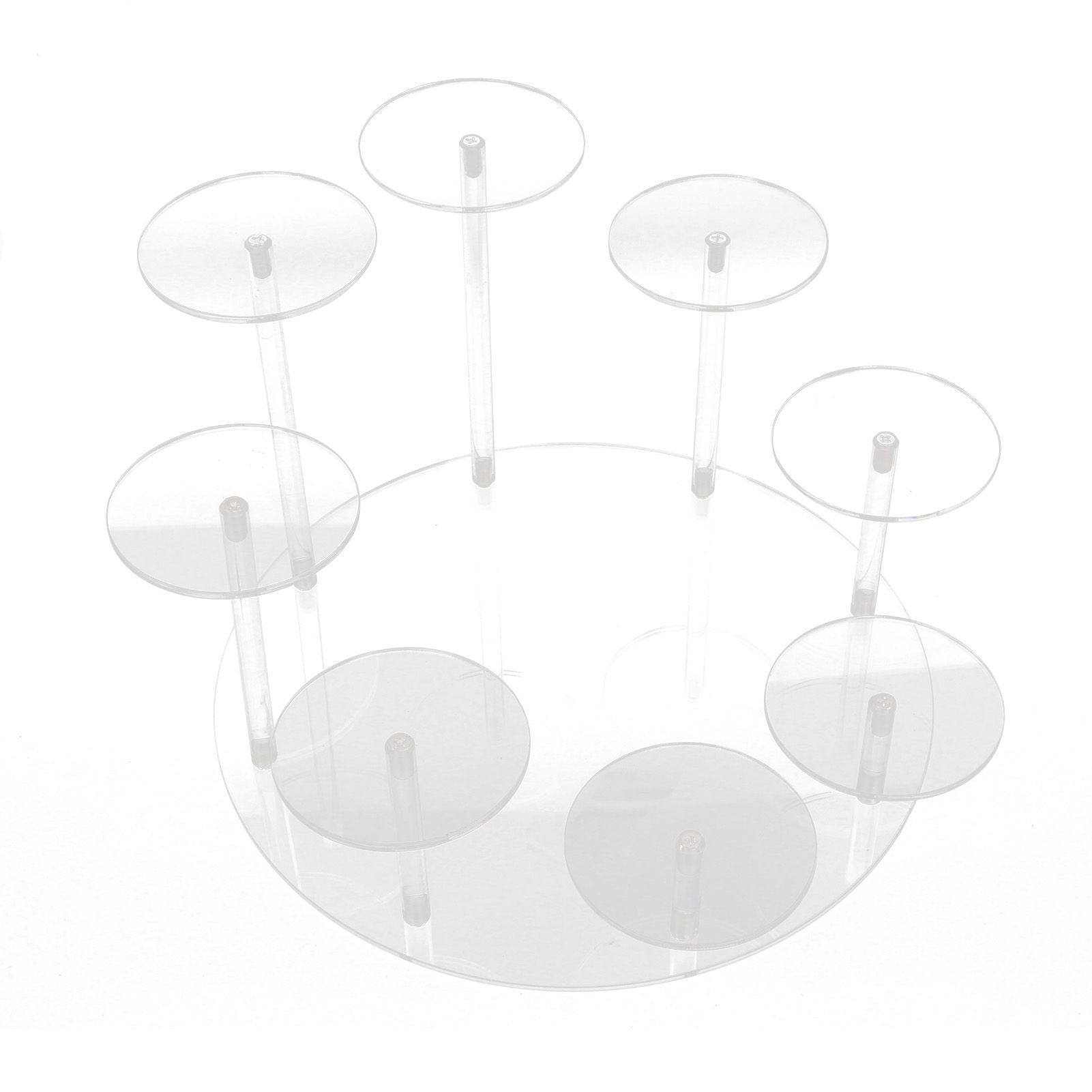 Acrylic Cupcake Stands Stable Round Anime Figure Doll Platter Display Stand for Wedding Birthday Party Transparent - Image 4