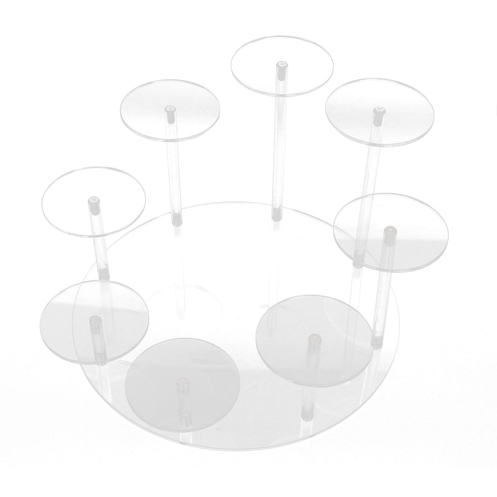 Acrylic Cupcake Stands Stable Round Anime Figure Doll Platter Display Stand for Wedding Birthday Party Transparent - Image 5