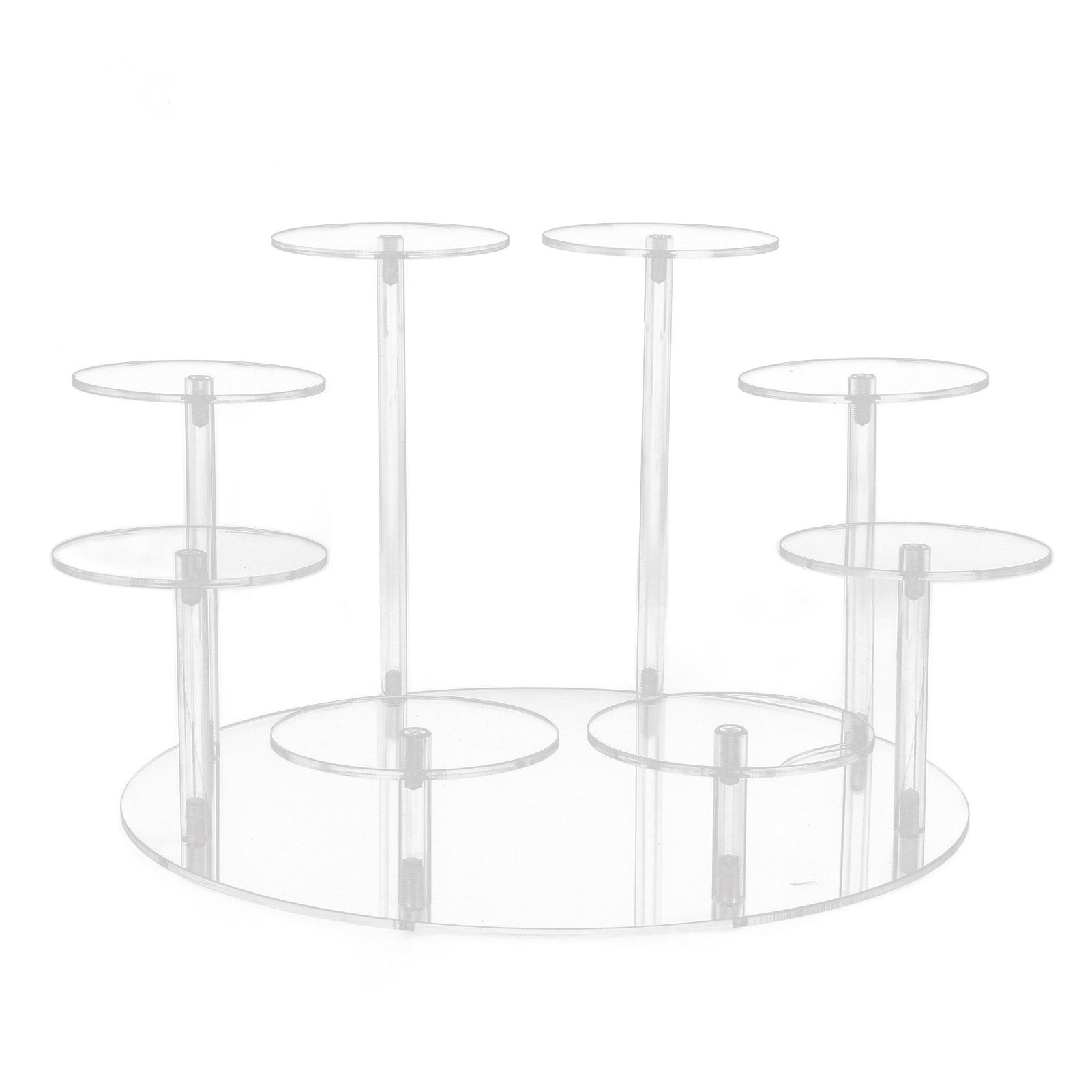 Acrylic Cupcake Stands Stable Round Anime Figure Doll Platter Display Stand for Wedding Birthday Party Transparent - Image 6