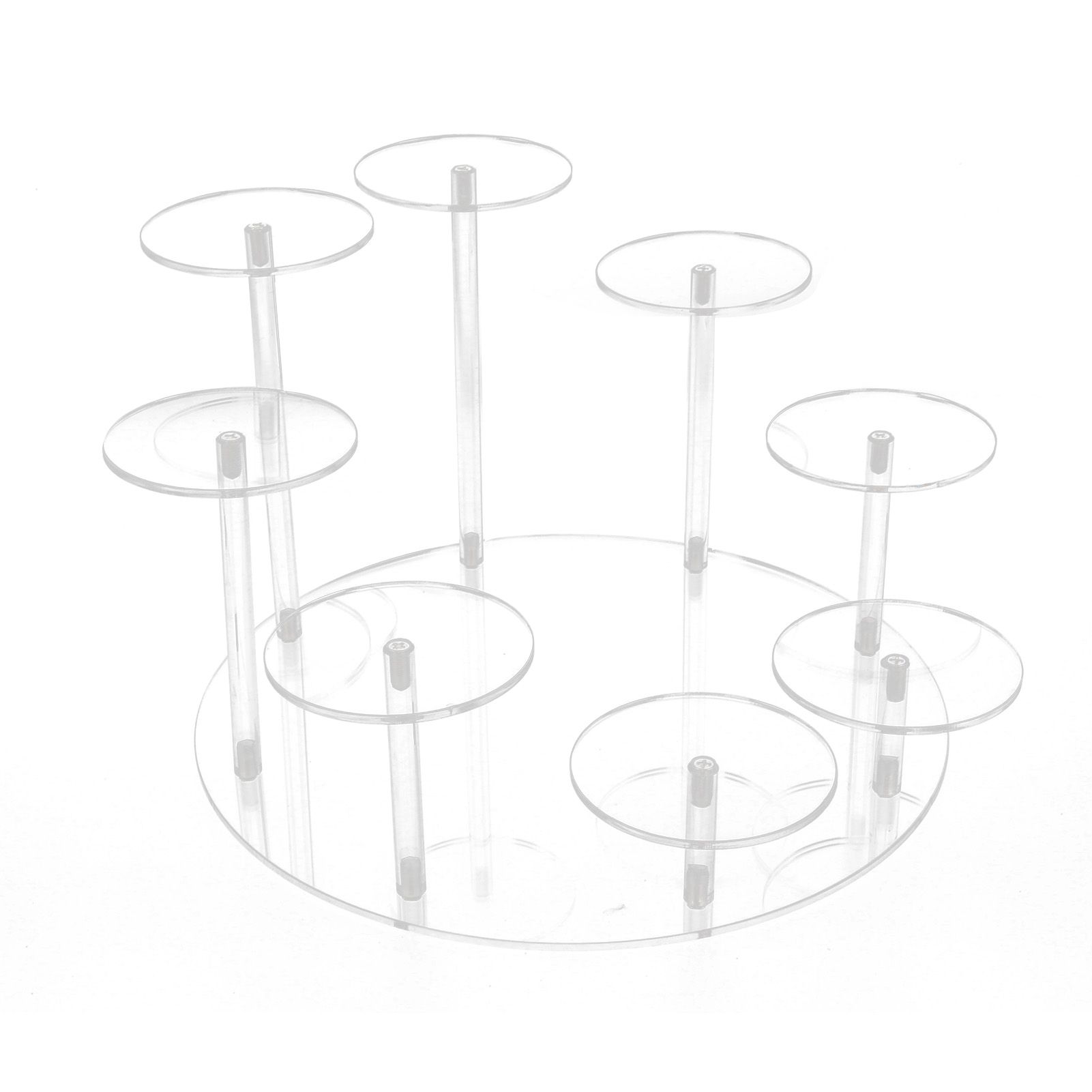 Acrylic Cupcake Stands Stable Round Anime Figure Doll Platter Display Stand for Wedding Birthday Party Transparent - Image 7