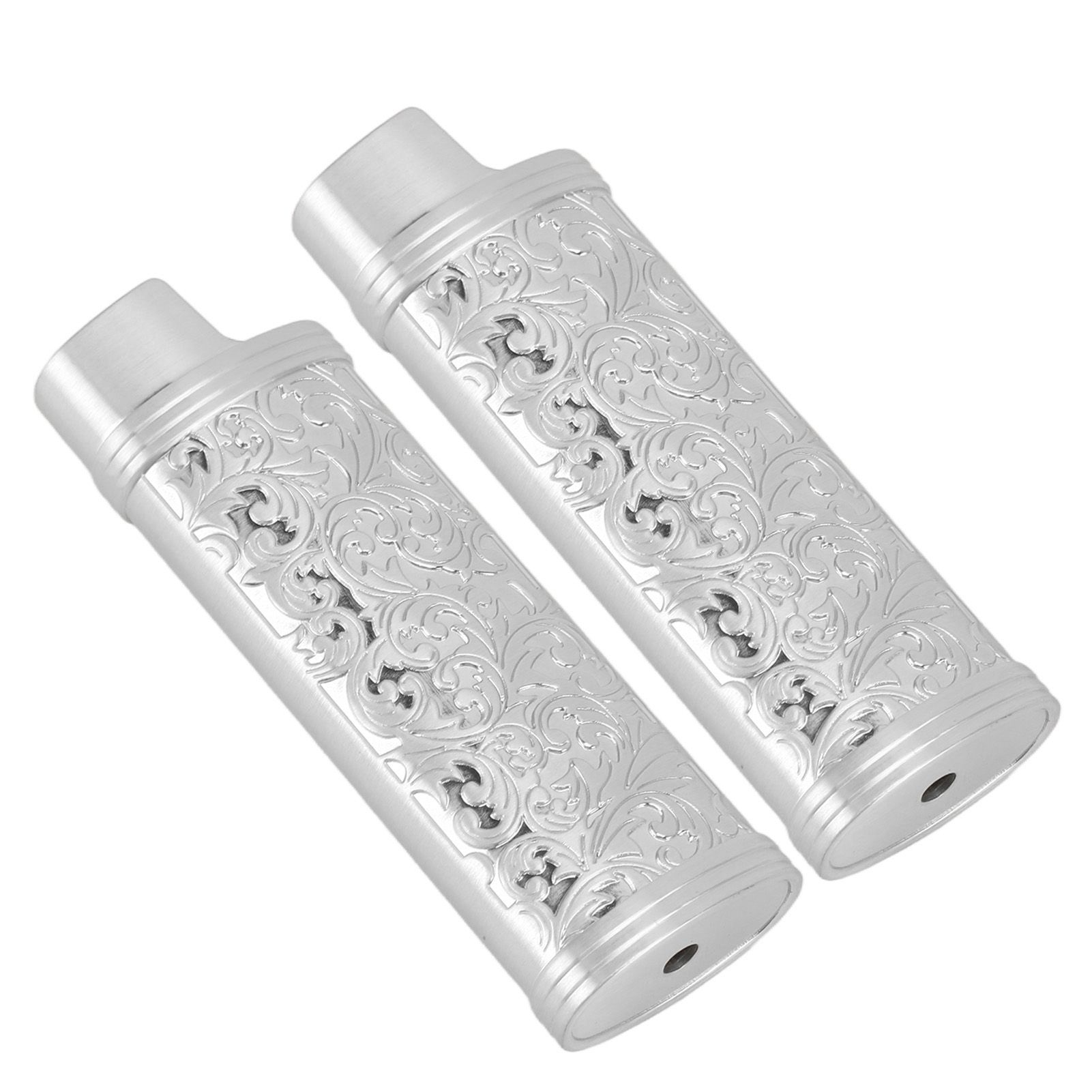 2PCS Lighter Case Cover Vintage Style Floral Stamped Zinc Alloy Shell for Lighter Protection Silver - Image 4