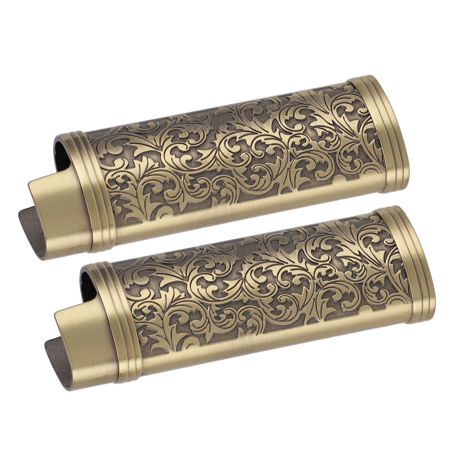 2PCS Lighter Case Cover Vintage Style Floral Stamped Zinc Alloy Shell for Lighter Protection Bronze - Image 8