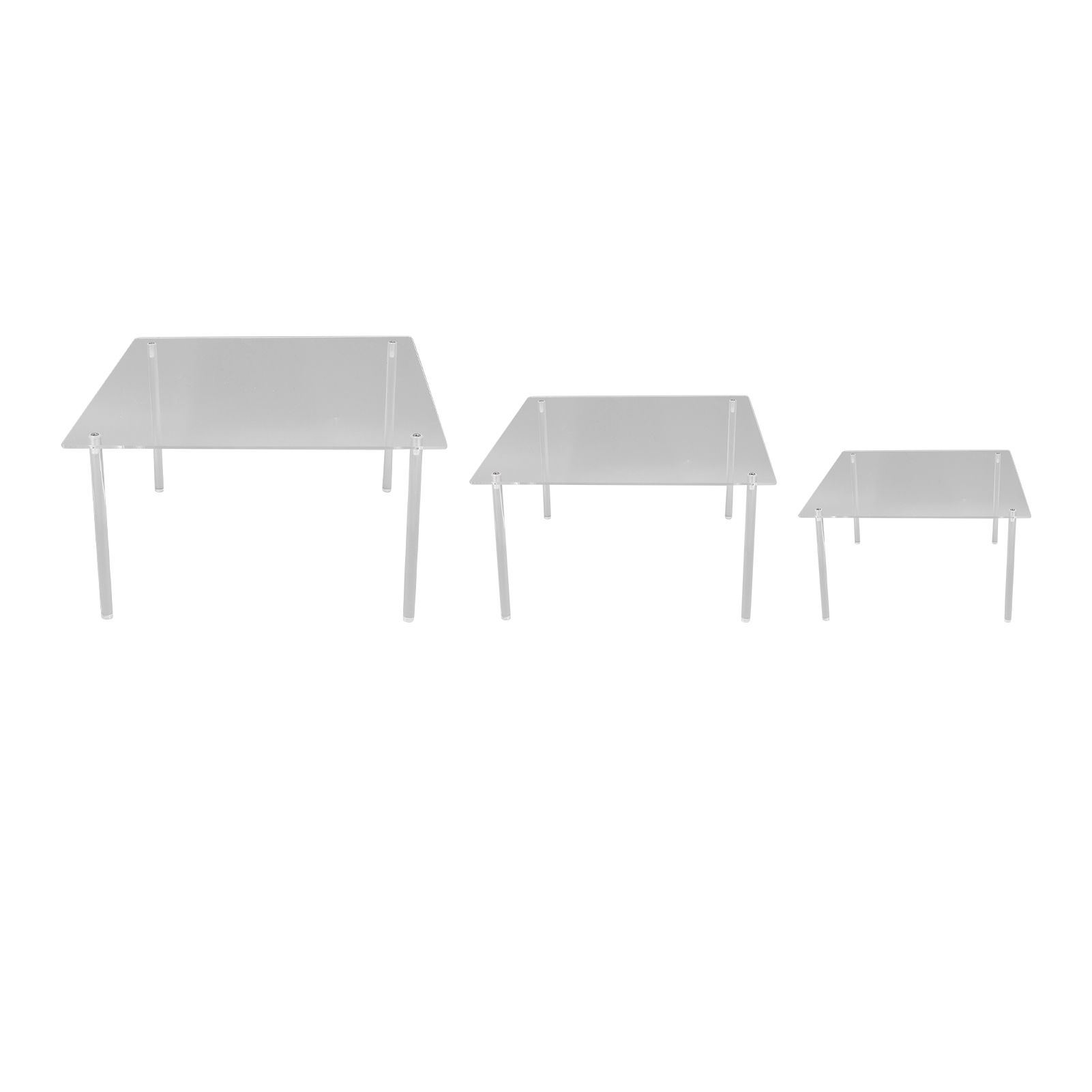 3 Set Square Clear Acrylic Cake Stand Acrylic Cupcake Stand for Cake Pizza Dessert Christmas Wedding Birthday Baby Shower Tea Party - Image 1