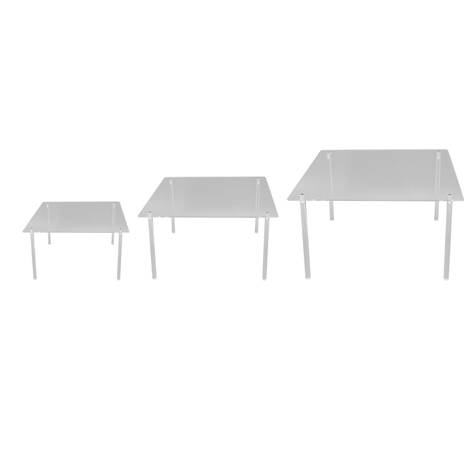 3 Set Square Clear Acrylic Cake Stand Acrylic Cupcake Stand for Cake Pizza Dessert Christmas Wedding Birthday Baby Shower Tea Party - Image 2