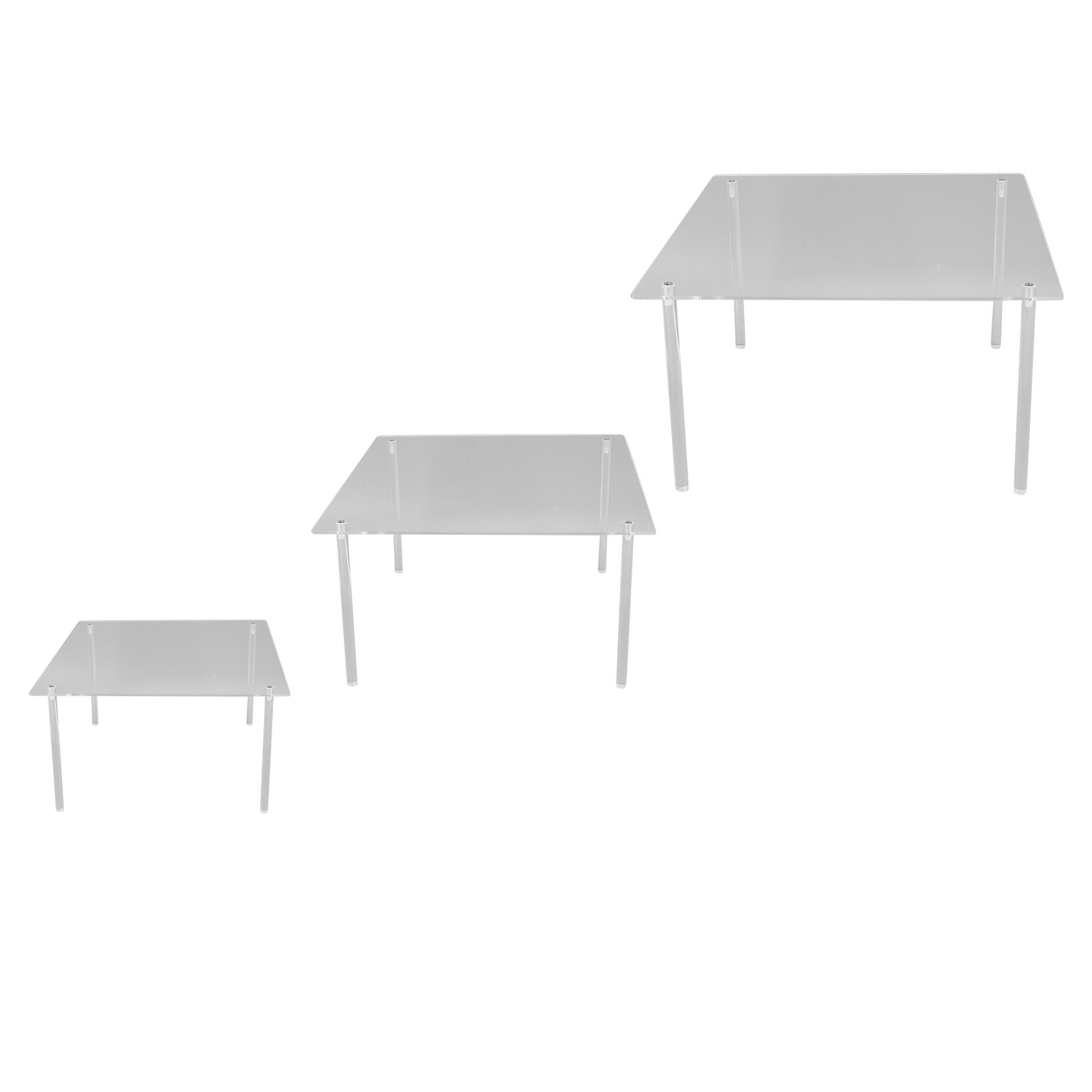 3 Set Square Clear Acrylic Cake Stand Acrylic Cupcake Stand for Cake Pizza Dessert Christmas Wedding Birthday Baby Shower Tea Party - Image 3