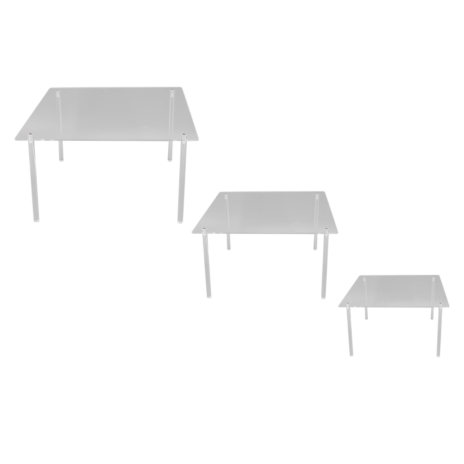 3 Set Square Clear Acrylic Cake Stand Acrylic Cupcake Stand for Cake Pizza Dessert Christmas Wedding Birthday Baby Shower Tea Party - Image 4