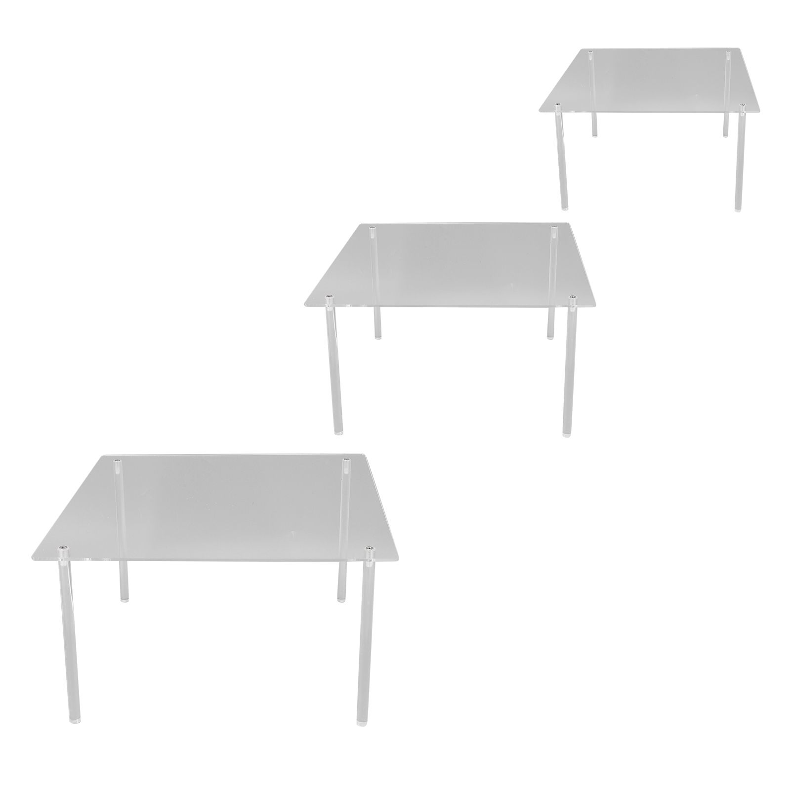 3 Set Square Clear Acrylic Cake Stand Acrylic Cupcake Stand for Cake Pizza Dessert Christmas Wedding Birthday Baby Shower Tea Party - Image 5