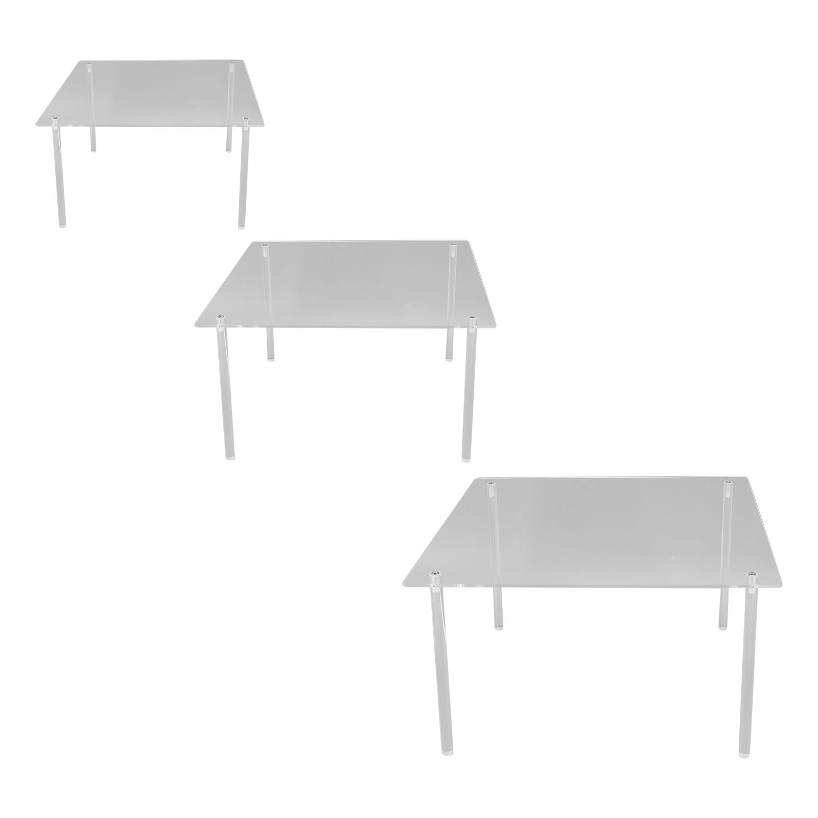 3 Set Square Clear Acrylic Cake Stand Acrylic Cupcake Stand for Cake Pizza Dessert Christmas Wedding Birthday Baby Shower Tea Party - Image 6