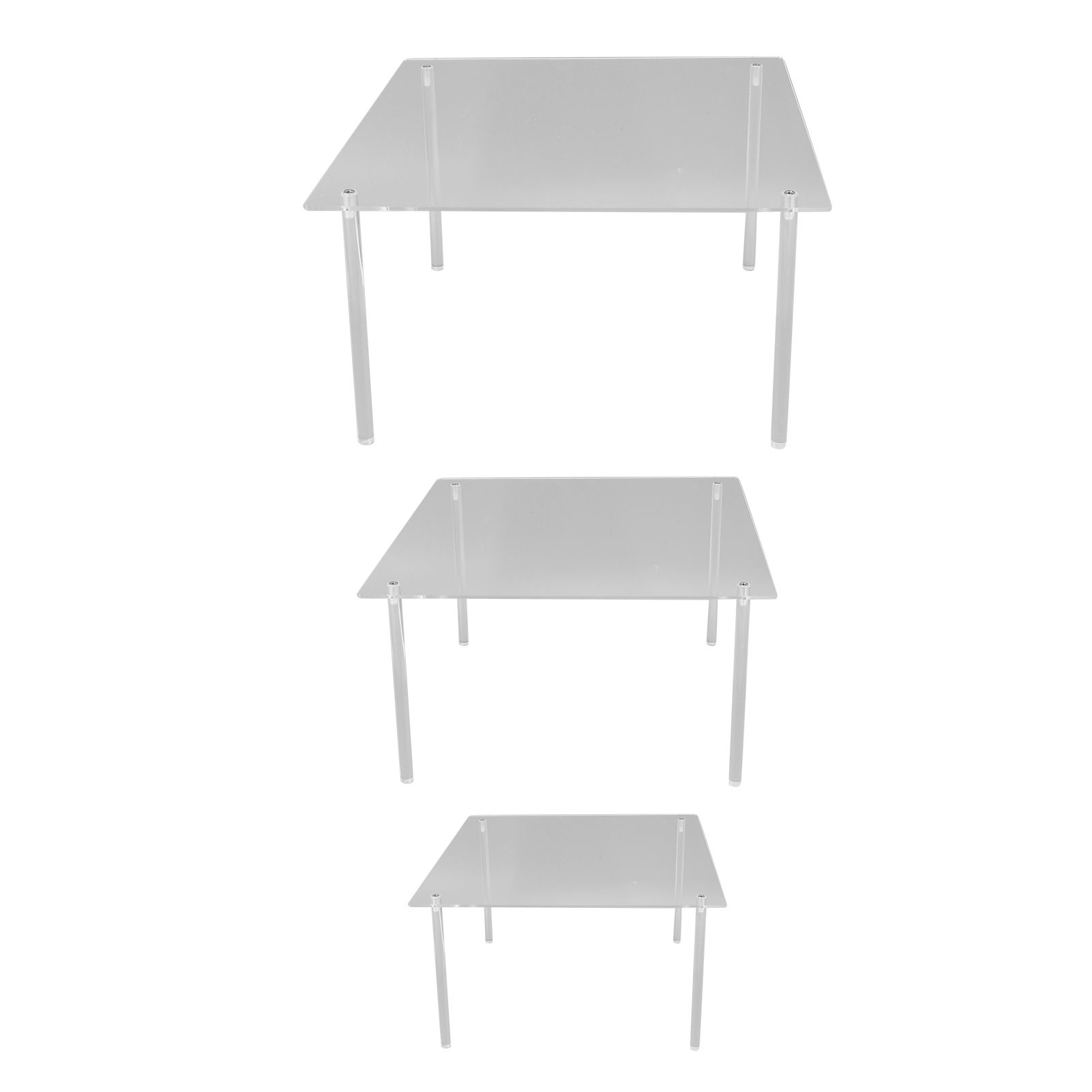 3 Set Square Clear Acrylic Cake Stand Acrylic Cupcake Stand for Cake Pizza Dessert Christmas Wedding Birthday Baby Shower Tea Party - Image 7