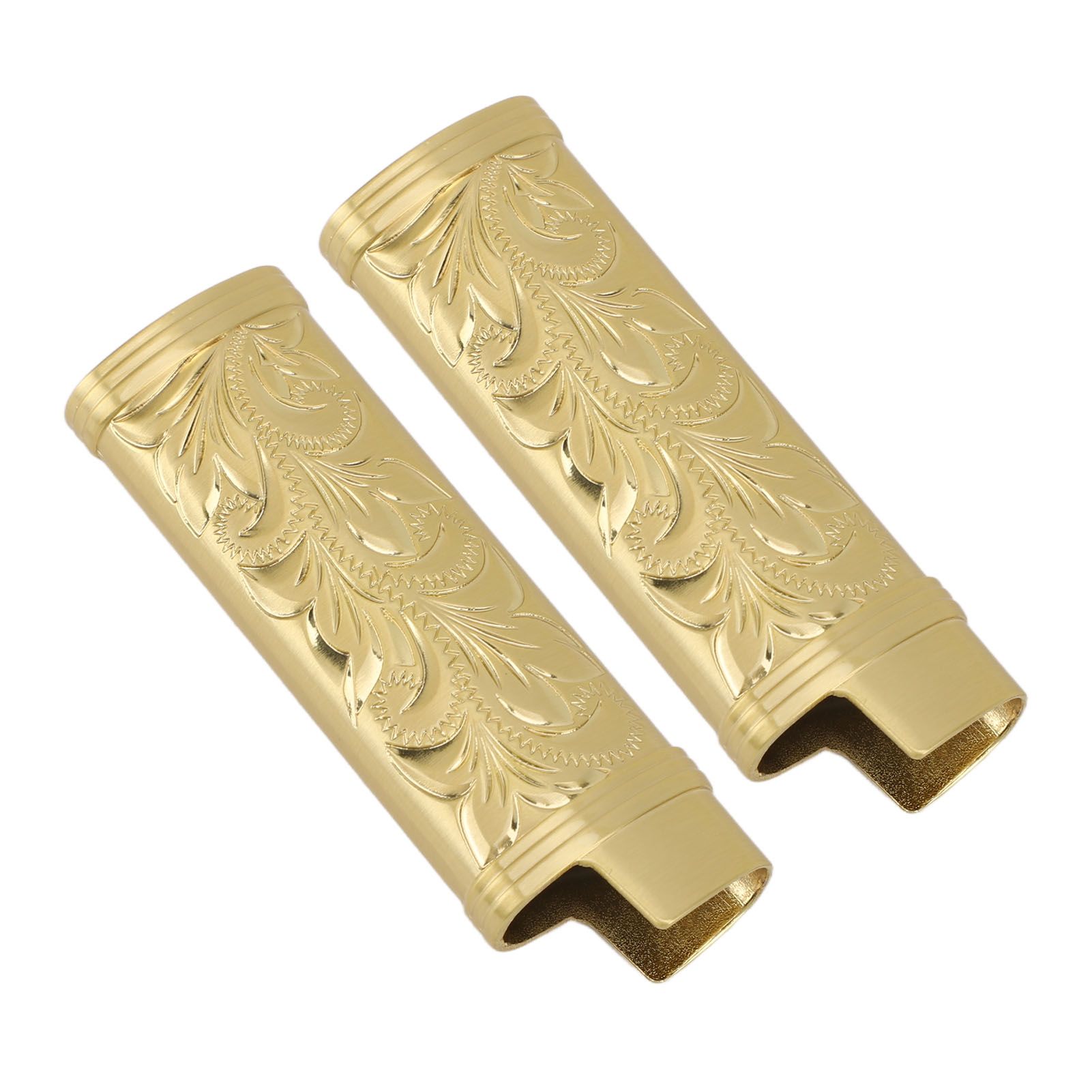 2Pcs Lighter Case Zinc Alloy Lighter Storage Container Floral Pattern for Outdoor Camping Hiking Gold - Image 3