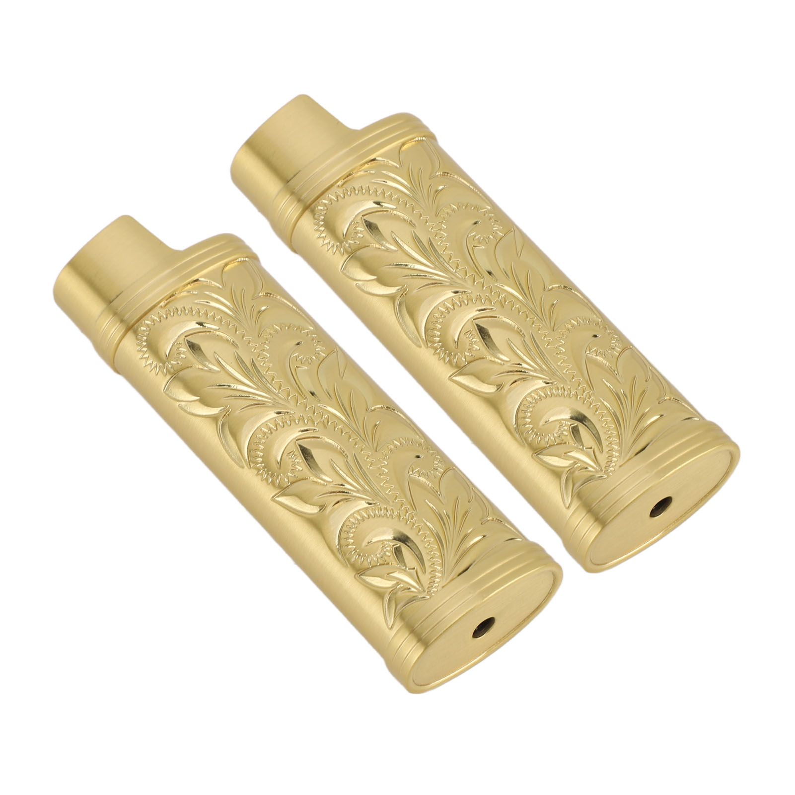 2Pcs Lighter Case Zinc Alloy Lighter Storage Container Floral Pattern for Outdoor Camping Hiking Gold - Image 6