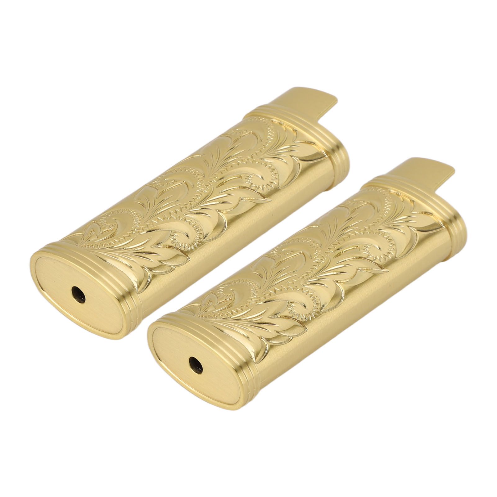 2Pcs Lighter Case Zinc Alloy Lighter Storage Container Floral Pattern for Outdoor Camping Hiking Gold - Image 7