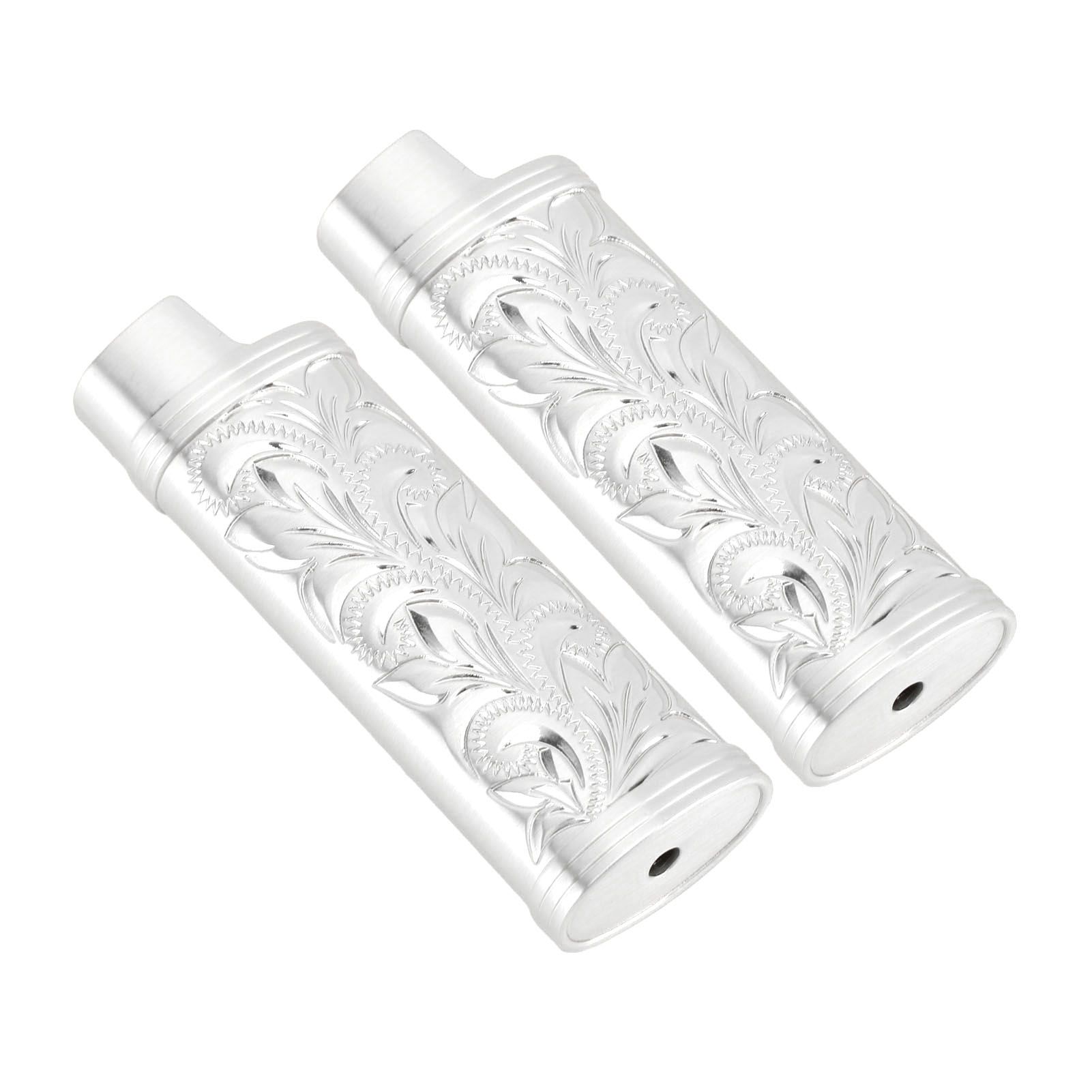 2Pcs Lighter Case Zinc Alloy Lighter Storage Container Floral Pattern for Outdoor Camping Hiking Silver - Image 6
