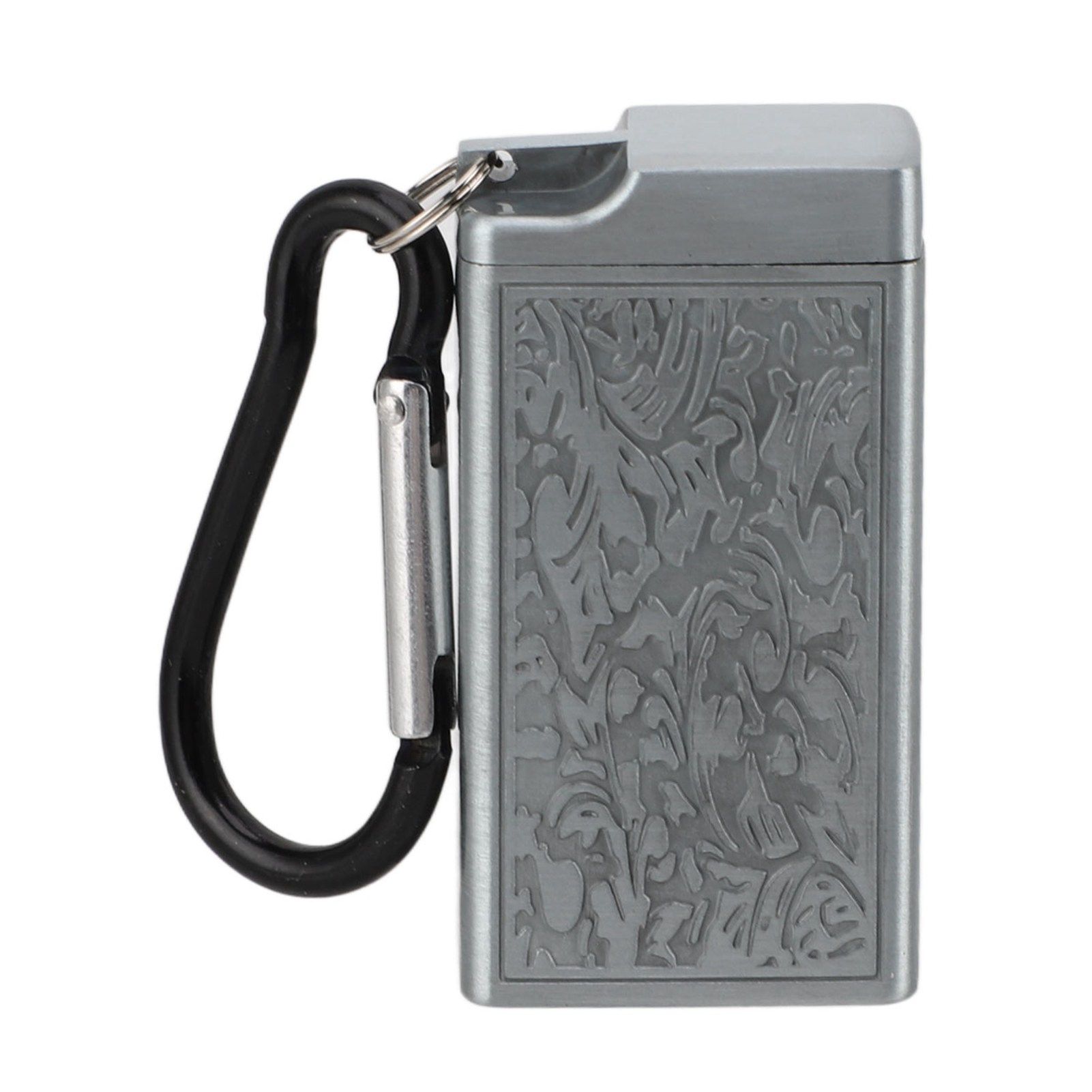 Portable Ashtray Pocket Covered with Lid Aluminum Alloy with Mini Embossed Pattern for Bar Indoor Outdoor Home Office Silver - Image 1