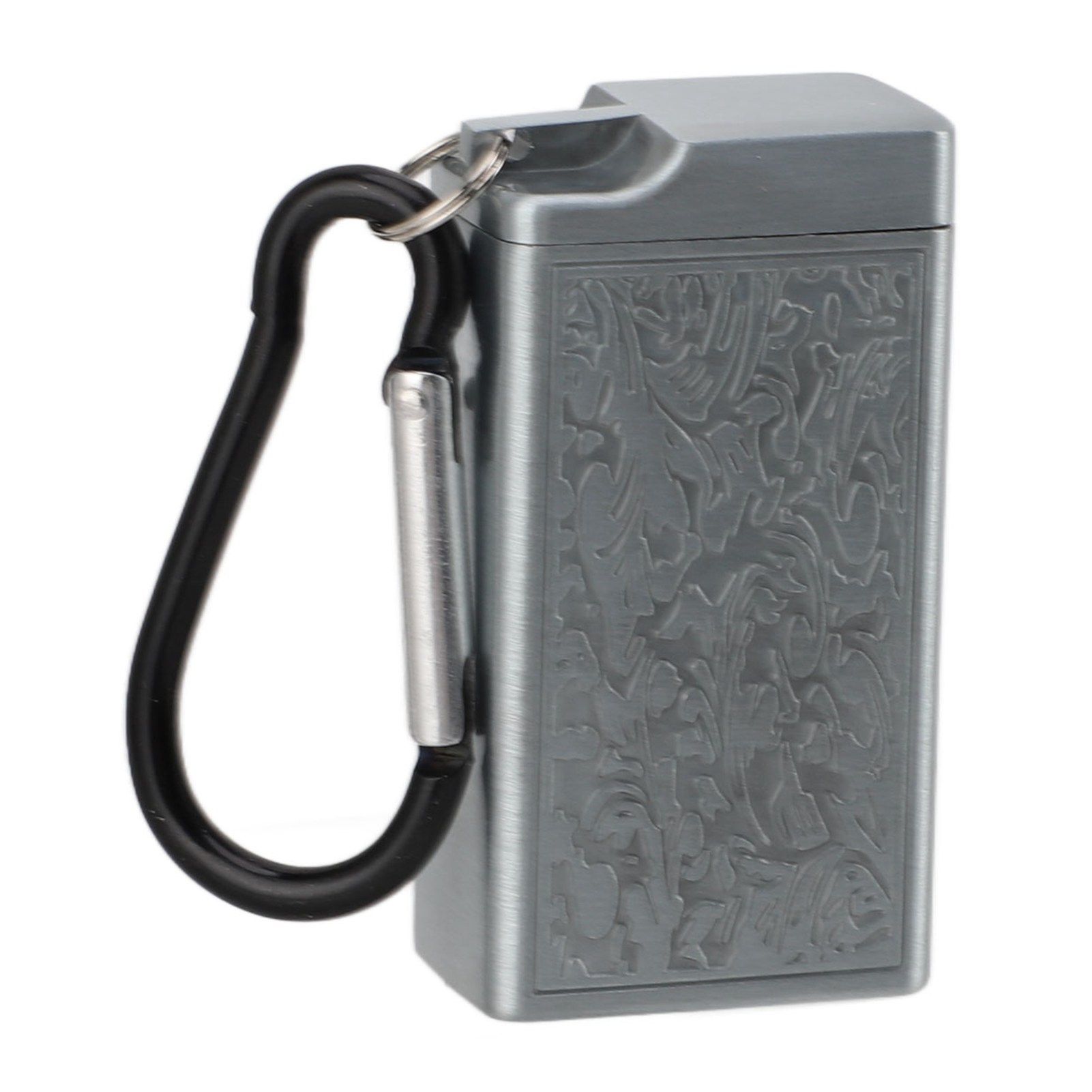 Portable Ashtray Pocket Covered with Lid Aluminum Alloy with Mini Embossed Pattern for Bar Indoor Outdoor Home Office Silver - Image 3