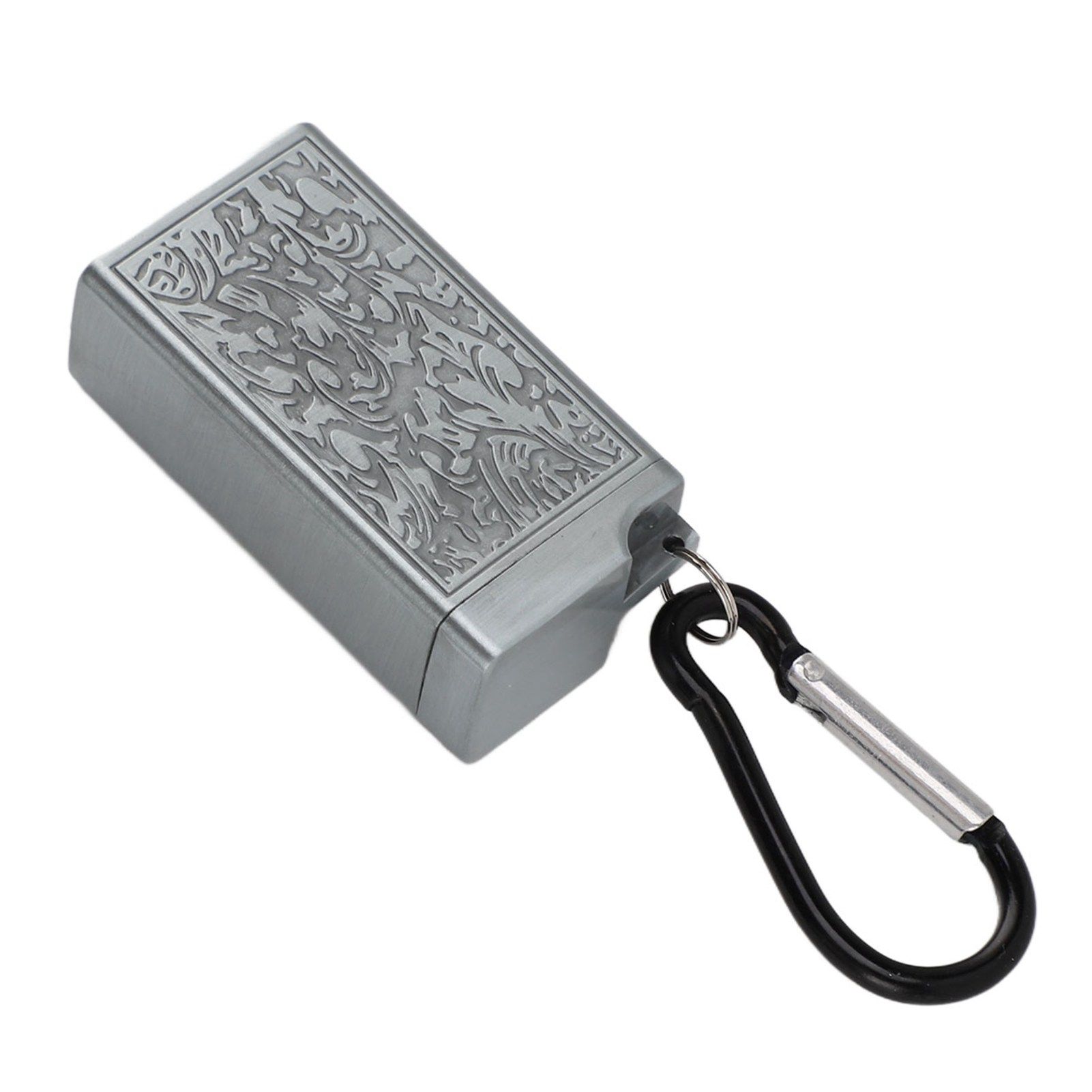 Portable Ashtray Pocket Covered with Lid Aluminum Alloy with Mini Embossed Pattern for Bar Indoor Outdoor Home Office Silver - Image 4
