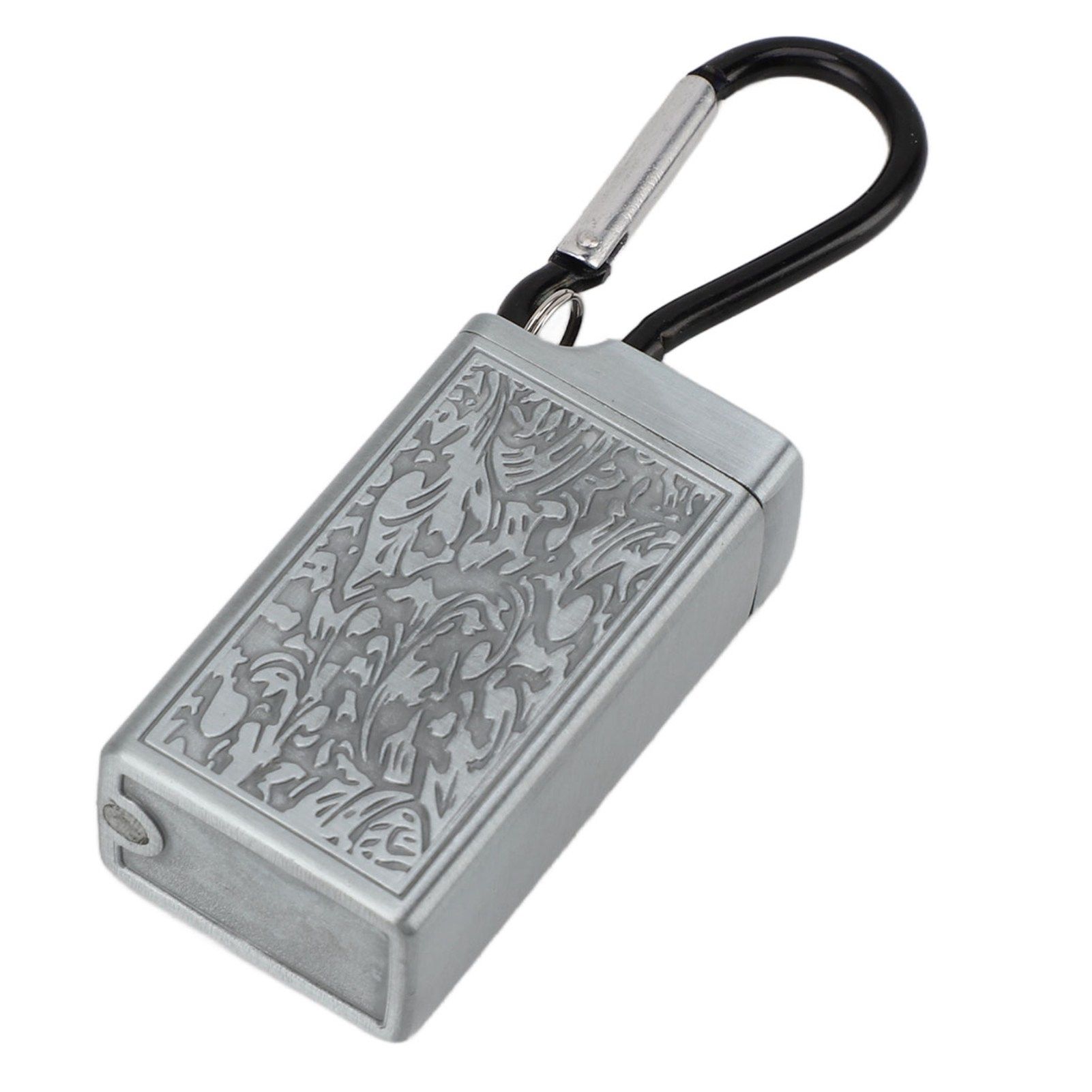 Portable Ashtray Pocket Covered with Lid Aluminum Alloy with Mini Embossed Pattern for Bar Indoor Outdoor Home Office Silver - Image 5