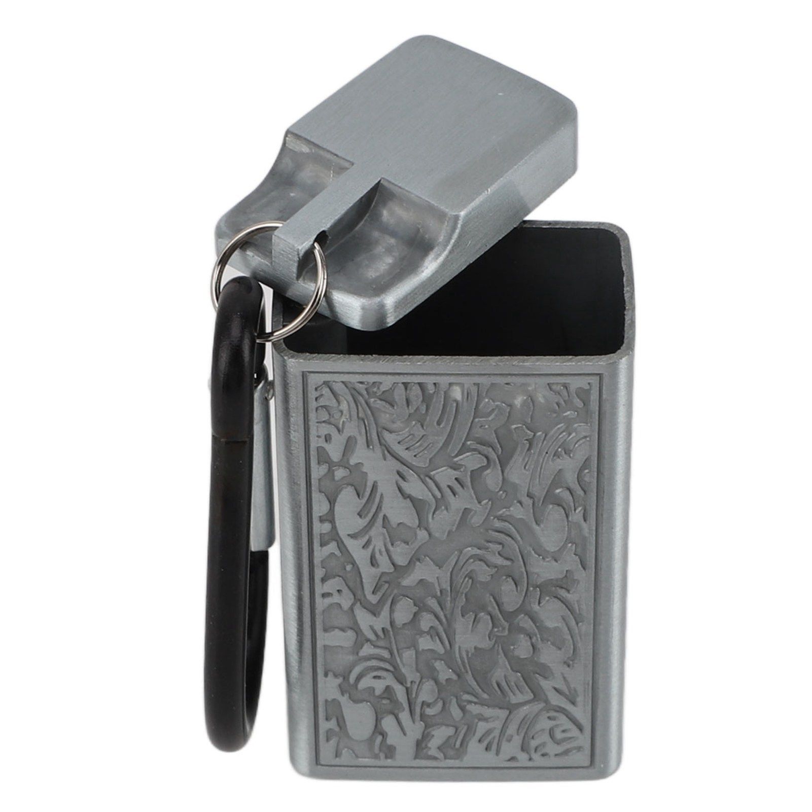Portable Ashtray Pocket Covered with Lid Aluminum Alloy with Mini Embossed Pattern for Bar Indoor Outdoor Home Office Silver - Image 6