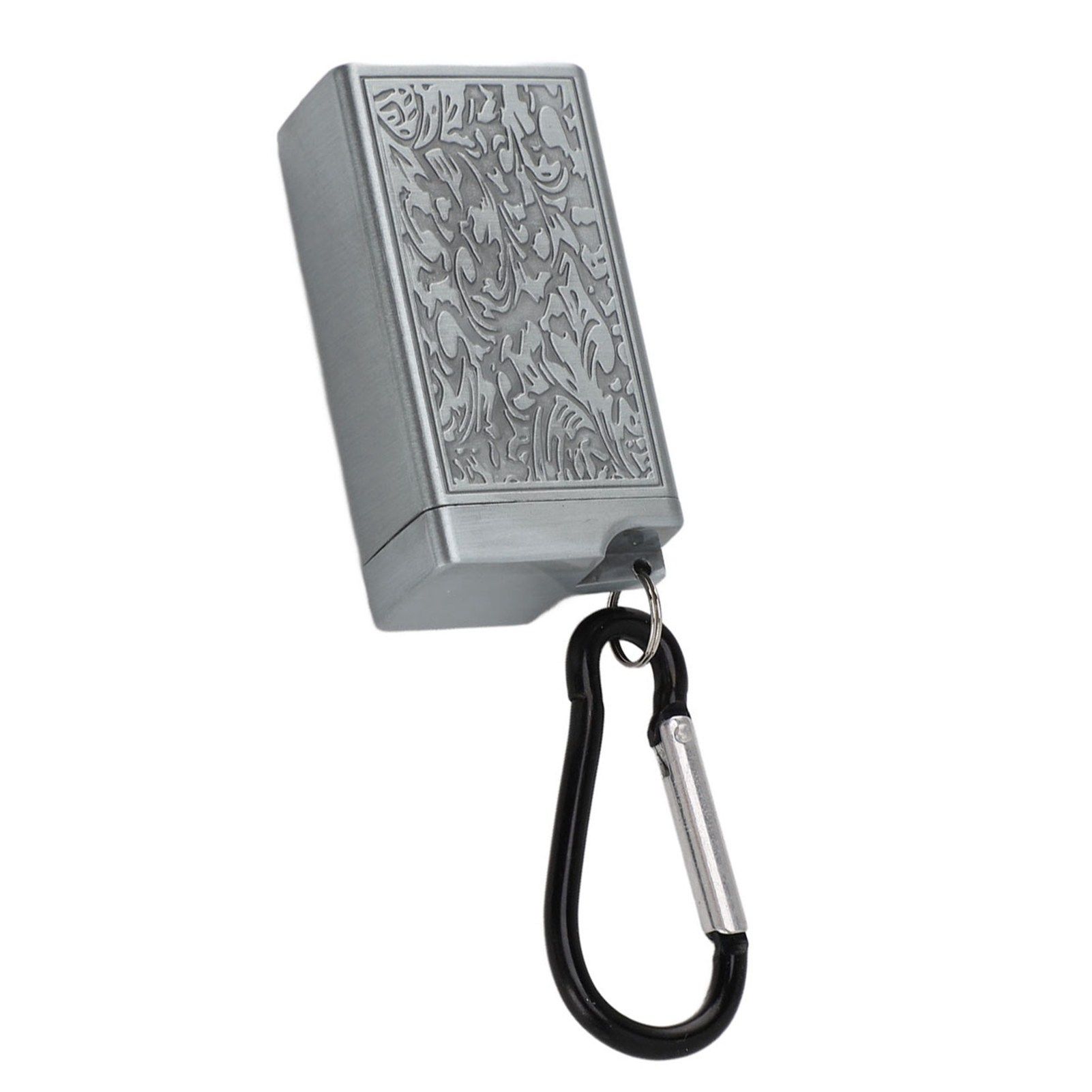 Portable Ashtray Pocket Covered with Lid Aluminum Alloy with Mini Embossed Pattern for Bar Indoor Outdoor Home Office Silver - Image 7