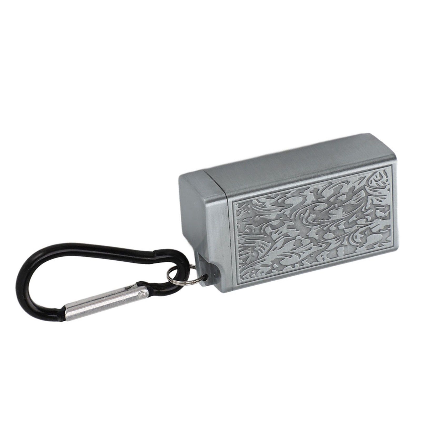 Portable Ashtray Pocket Covered with Lid Aluminum Alloy with Mini Embossed Pattern for Bar Indoor Outdoor Home Office Silver - Image 8