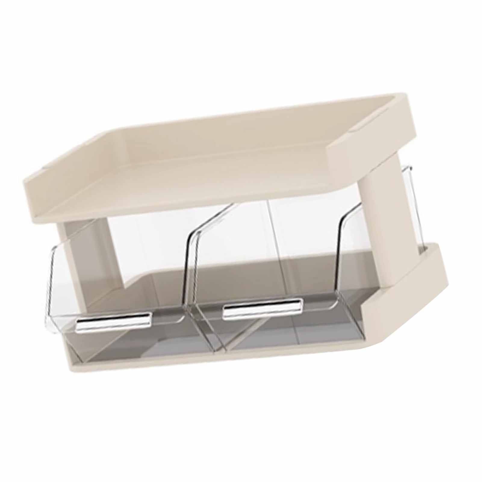 Tea Bag Organizer Office Bar Desktop Tea Bag Coffee Capsule Storage Rack Multilayer Countertop Organizer Cream White 2 Layer 30x17x16.5cm - Image 2