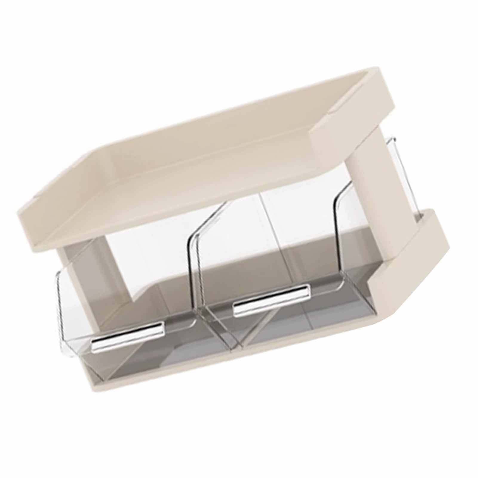 Tea Bag Organizer Office Bar Desktop Tea Bag Coffee Capsule Storage Rack Multilayer Countertop Organizer Cream White 2 Layer 30x17x16.5cm - Image 4