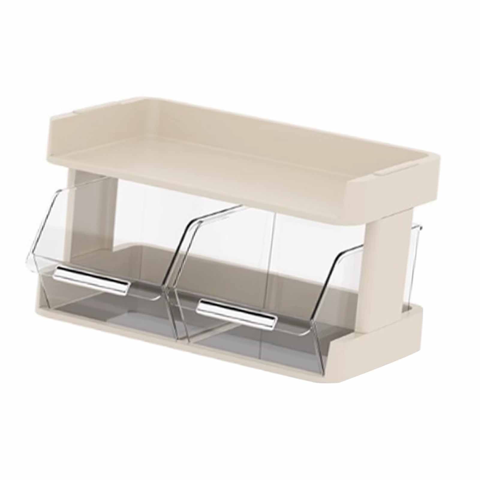 Tea Bag Organizer Office Bar Desktop Tea Bag Coffee Capsule Storage Rack Multilayer Countertop Organizer Cream White 2 Layer 30x17x16.5cm - Image 5