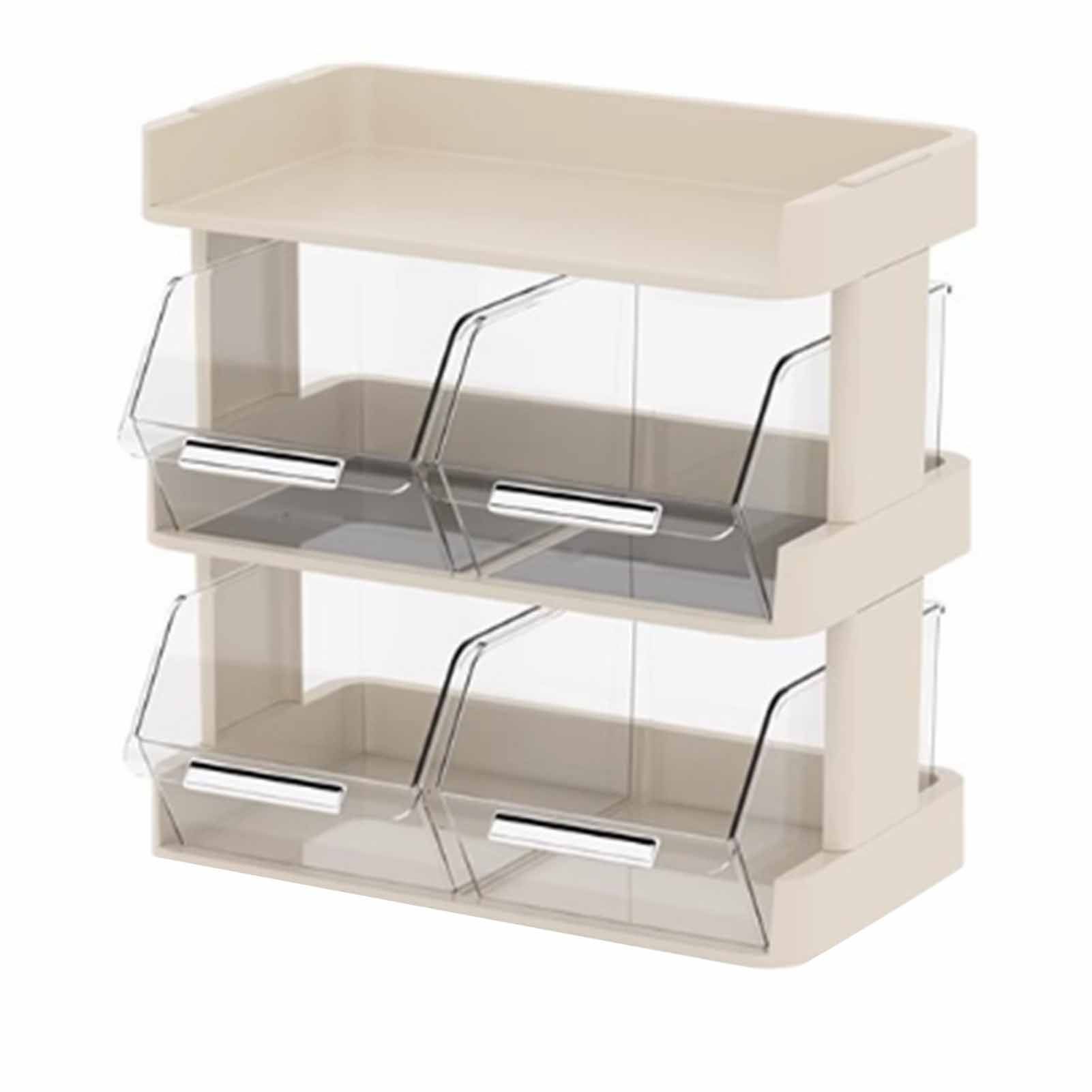 Tea Bag Organizer Office Bar Desktop Tea Bag Coffee Capsule Storage Rack Multilayer Countertop Organizer Cream White 3 Layer 30x17x29.5cm - Image 1