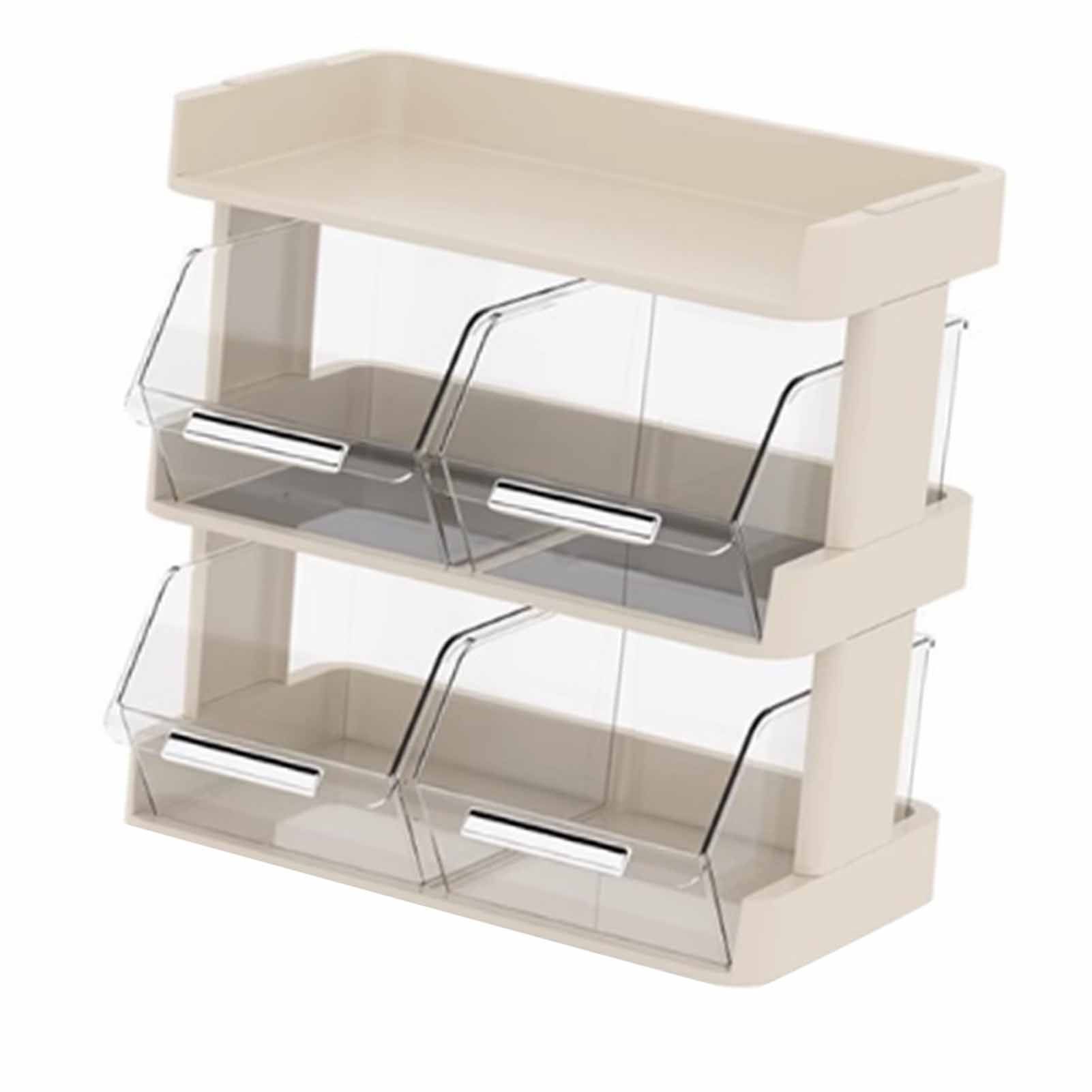 Tea Bag Organizer Office Bar Desktop Tea Bag Coffee Capsule Storage Rack Multilayer Countertop Organizer Cream White 3 Layer 30x17x29.5cm - Image 2