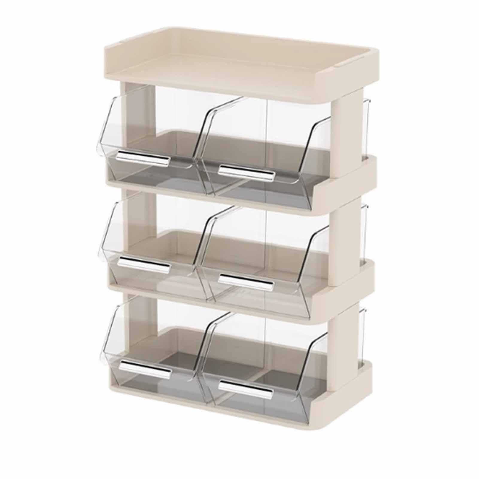 Tea Bag Organizer Office Bar Desktop Tea Bag Coffee Capsule Storage Rack Multilayer Countertop Organizer Cream White 4 Layer 30x17x42.5cm - Image 1