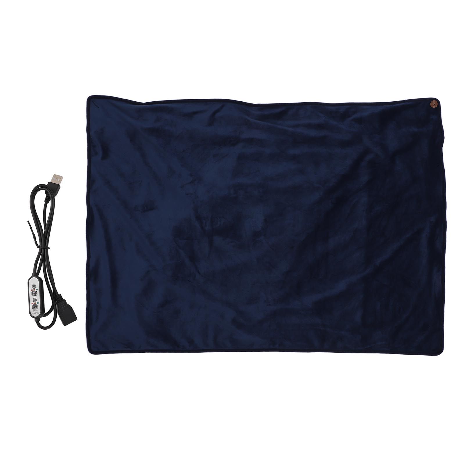 Heating Blanket Multifunctional Adjustable Temperature Control USB Electric Heated Blanket Navy Blue - Image 1