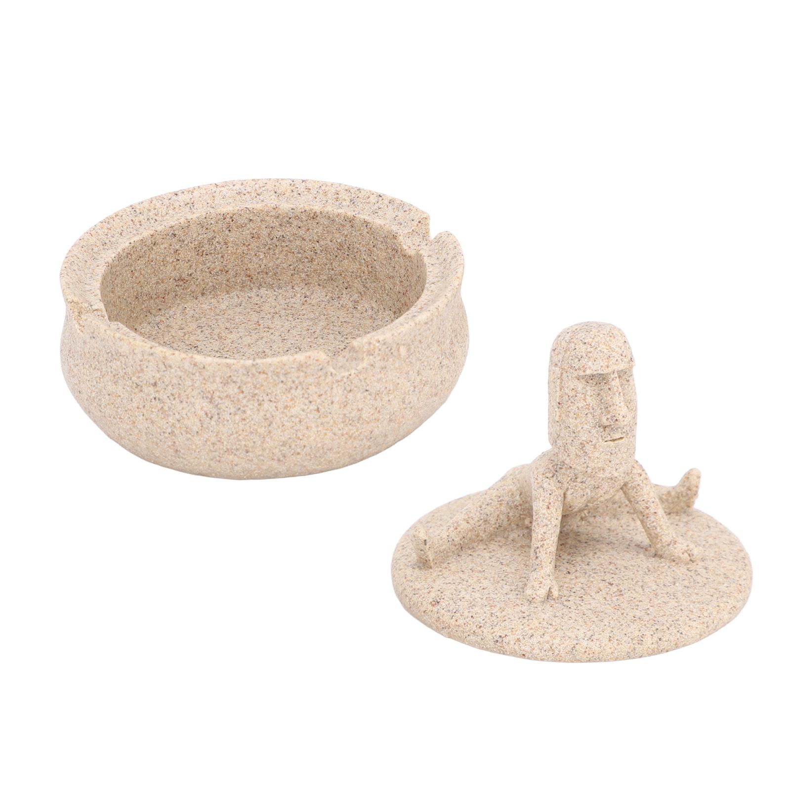 Resin Easter Island Moai Statue Ashtray Decorative Quirky Moai Ashtray Home Decor Table Desktop Ornament with Lid - Image 7