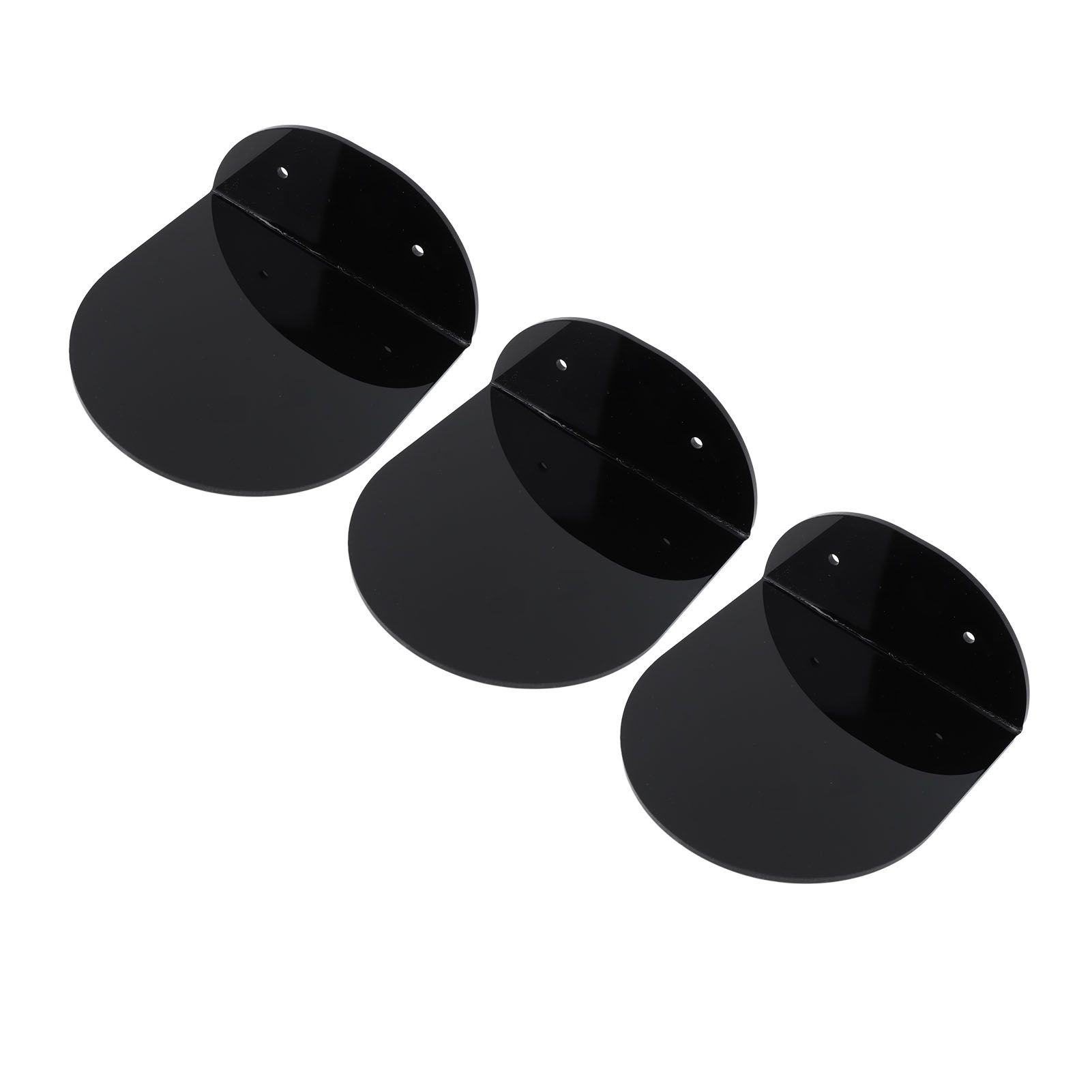 3pcs Wall Speaker Floating Shelves Acrylic Waterproof Wall Mounted Speaker Display Stand for Baby Camera Small Alarm Clock Black - Image 3