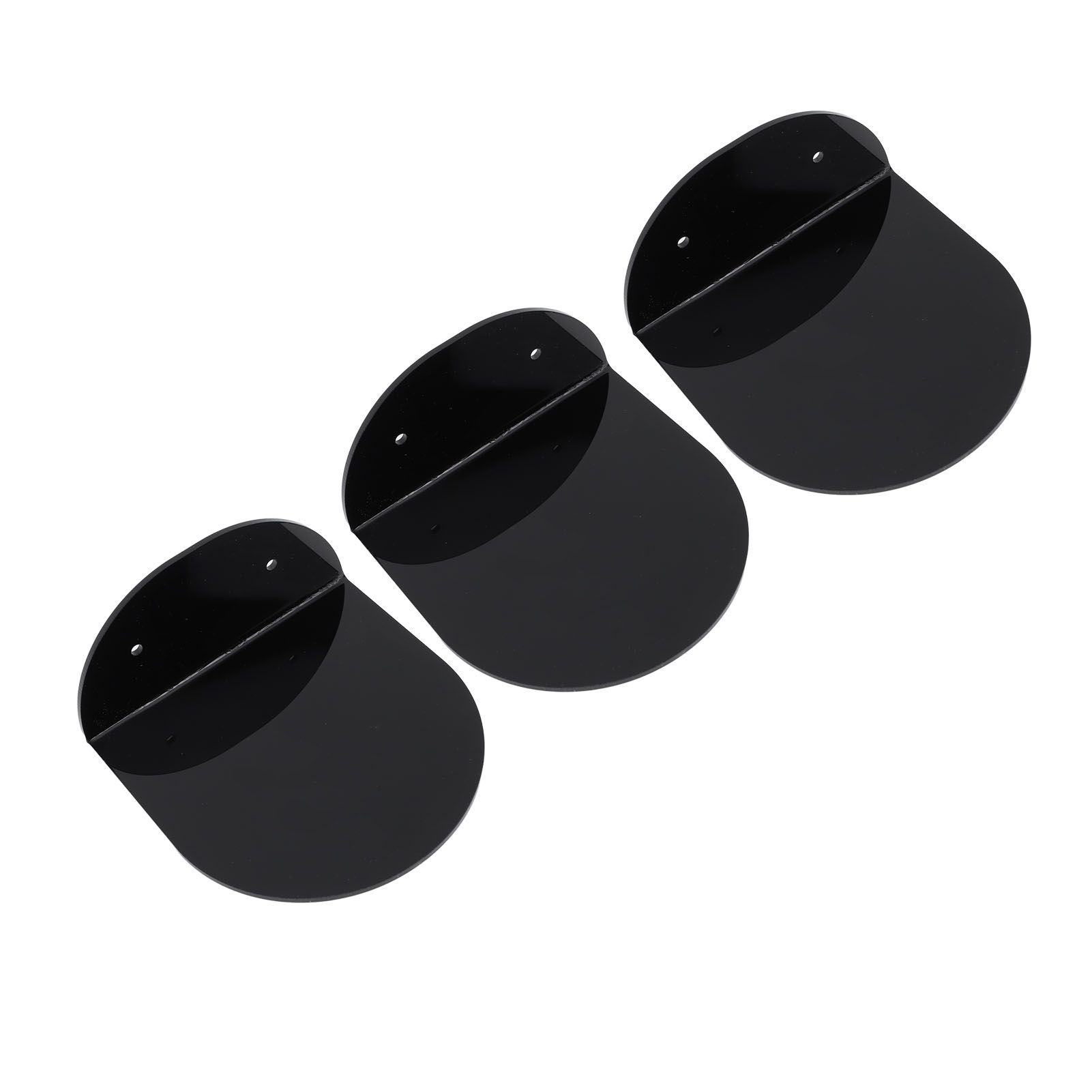 3pcs Wall Speaker Floating Shelves Acrylic Waterproof Wall Mounted Speaker Display Stand for Baby Camera Small Alarm Clock Black - Image 4