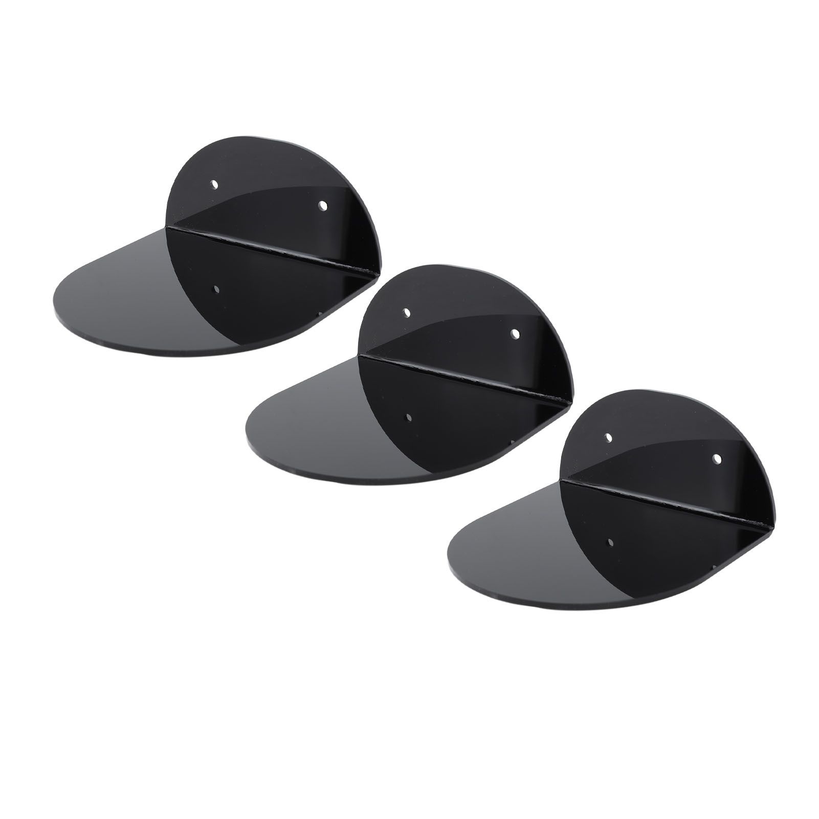 3pcs Wall Speaker Floating Shelves Acrylic Waterproof Wall Mounted Speaker Display Stand for Baby Camera Small Alarm Clock Black - Image 6