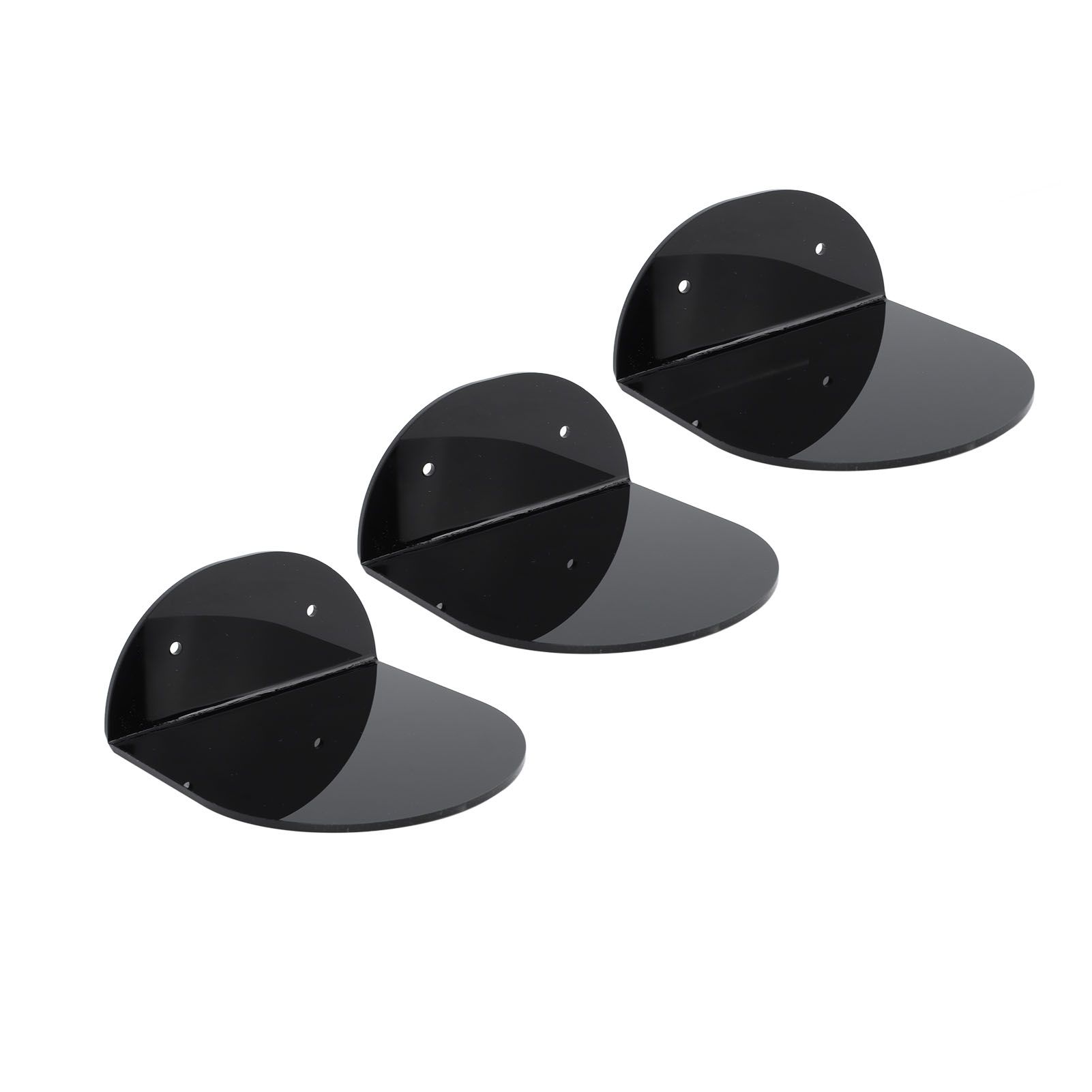 3pcs Wall Speaker Floating Shelves Acrylic Waterproof Wall Mounted Speaker Display Stand for Baby Camera Small Alarm Clock Black - Image 7
