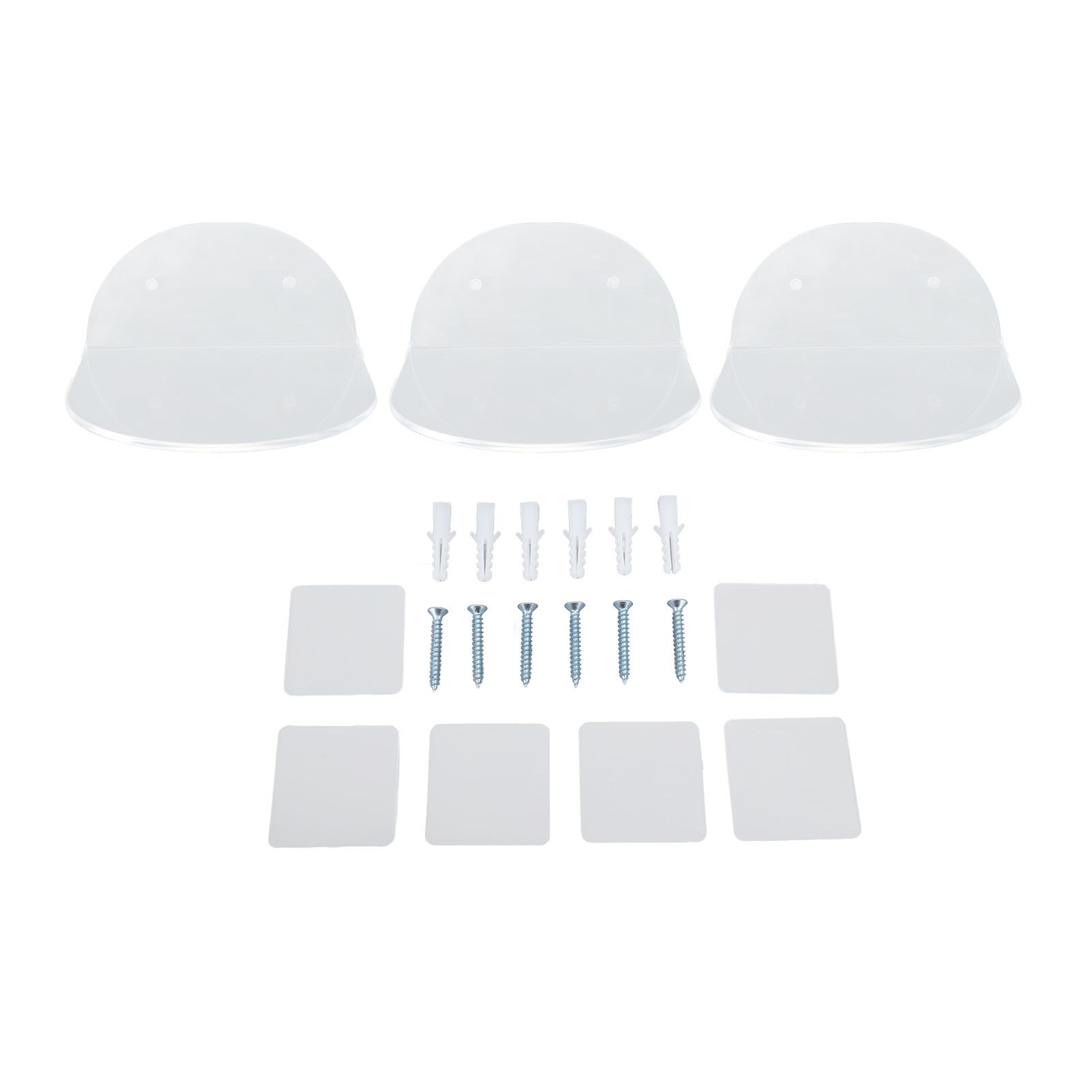3pcs Wall Speaker Floating Shelves Acrylic Waterproof Wall Mounted Speaker Display Stand for Baby Camera Small Alarm Clock Transparent - Image 1