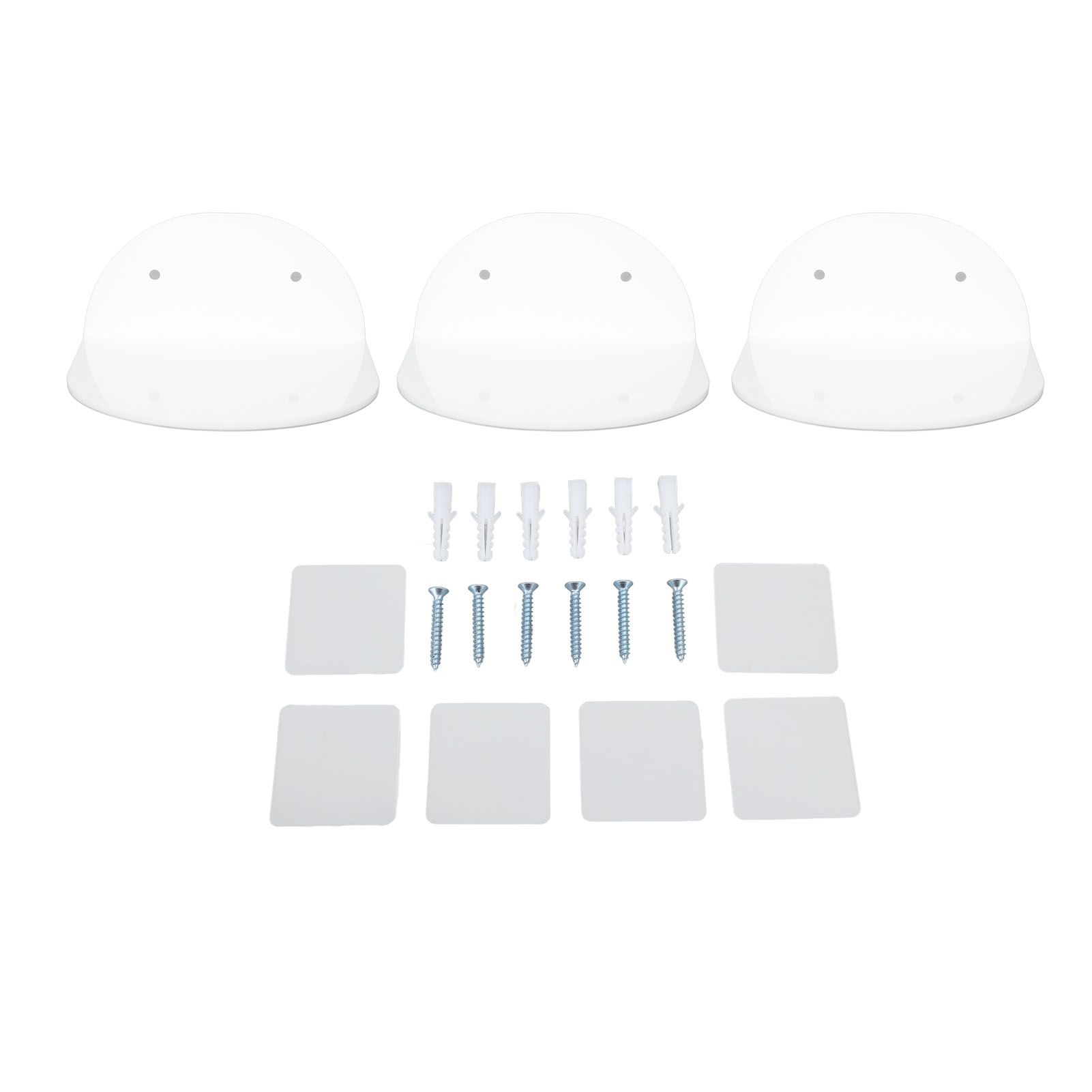 3pcs Wall Speaker Floating Shelves Acrylic Waterproof Wall Mounted Speaker Display Stand for Baby Camera Small Alarm Clock White - Image 1