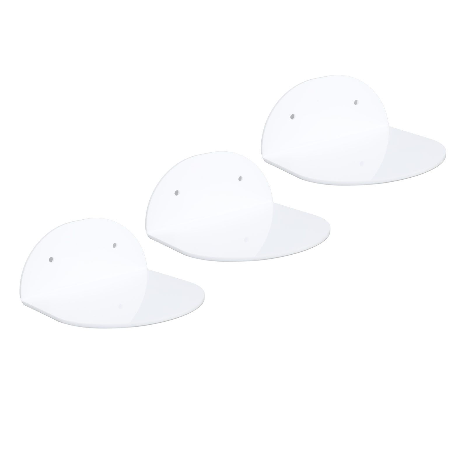 3pcs Wall Speaker Floating Shelves Acrylic Waterproof Wall Mounted Speaker Display Stand for Baby Camera Small Alarm Clock White - Image 7