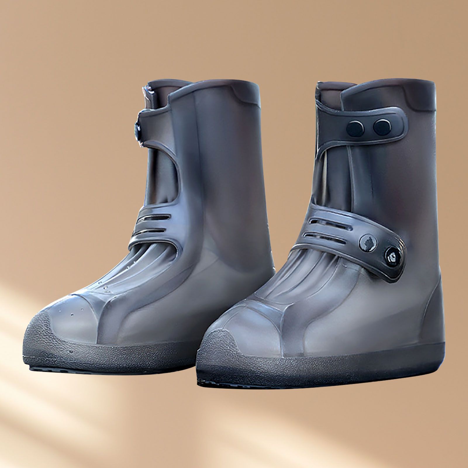 Waterproof Rain Boots Cover Silicone Comfortable Prevent Slip Thickened Outdoor Rain Shoe Covers for Men Women Fishing Hunting Tawny, Middle Tube Size 37‑39 - Image 6