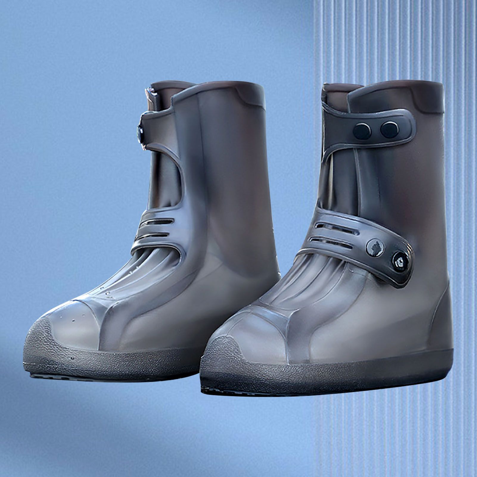 Waterproof Rain Boots Cover Silicone Comfortable Prevent Slip Thickened Outdoor Rain Shoe Covers for Men Women Fishing Hunting Tawny, Middle Tube Size 43‑45 - Image 5
