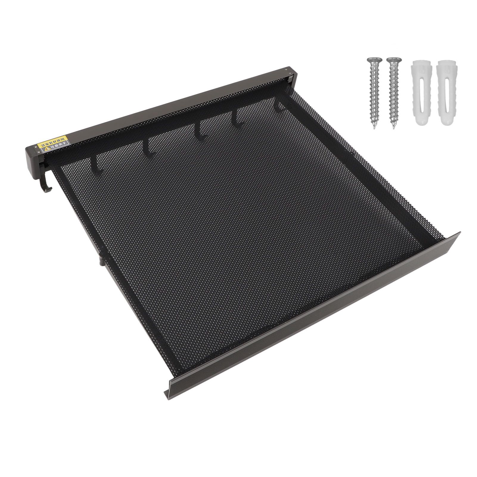 Retractable Clothes Drying Rack with Template Wall Mount Mesh Breathable Platform Aluminium Laundry Drying Rack for Patio Bathroom Grey - Image 1