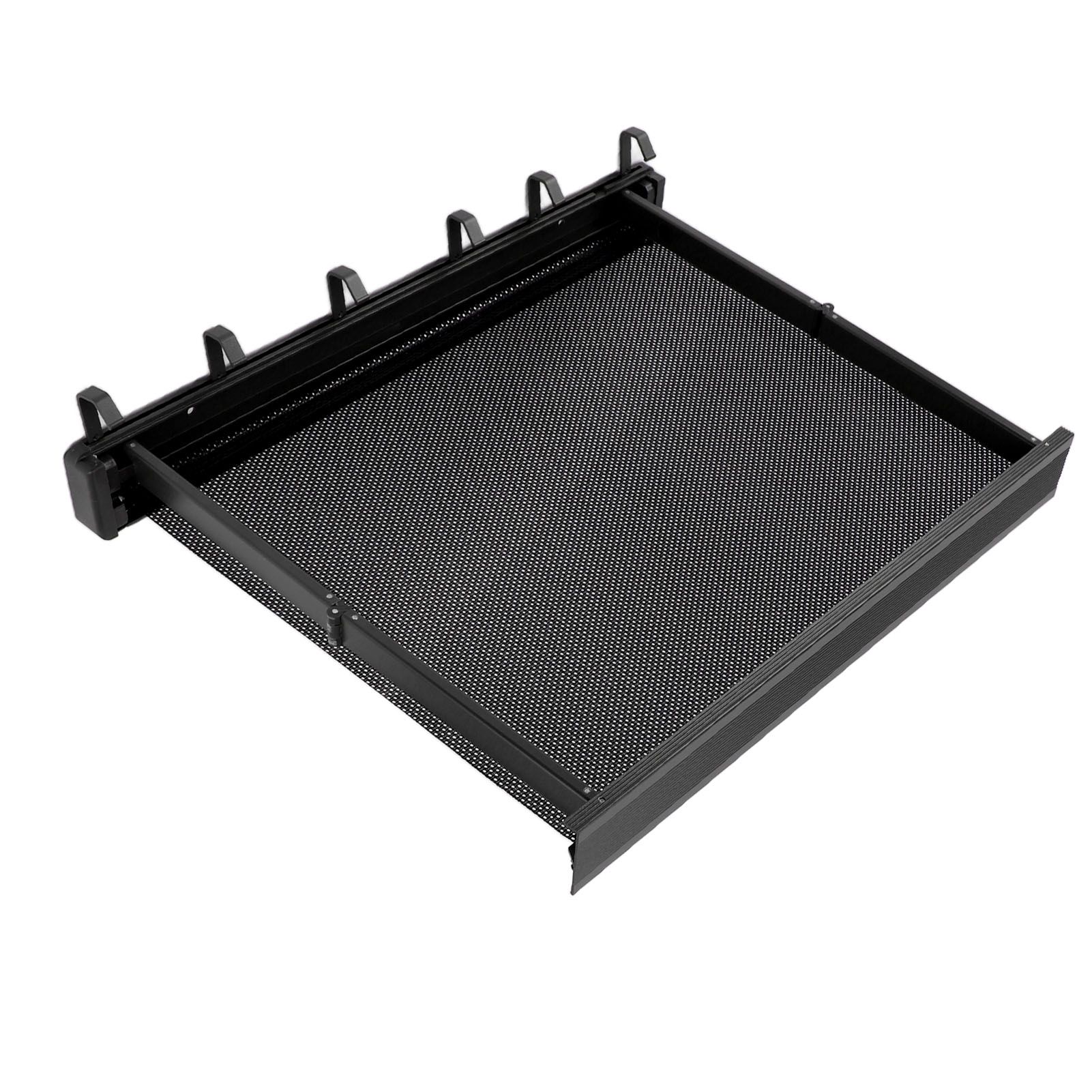 Retractable Clothes Drying Rack with Template Wall Mount Mesh Breathable Platform Aluminium Laundry Drying Rack for Patio Bathroom Black - Image 4