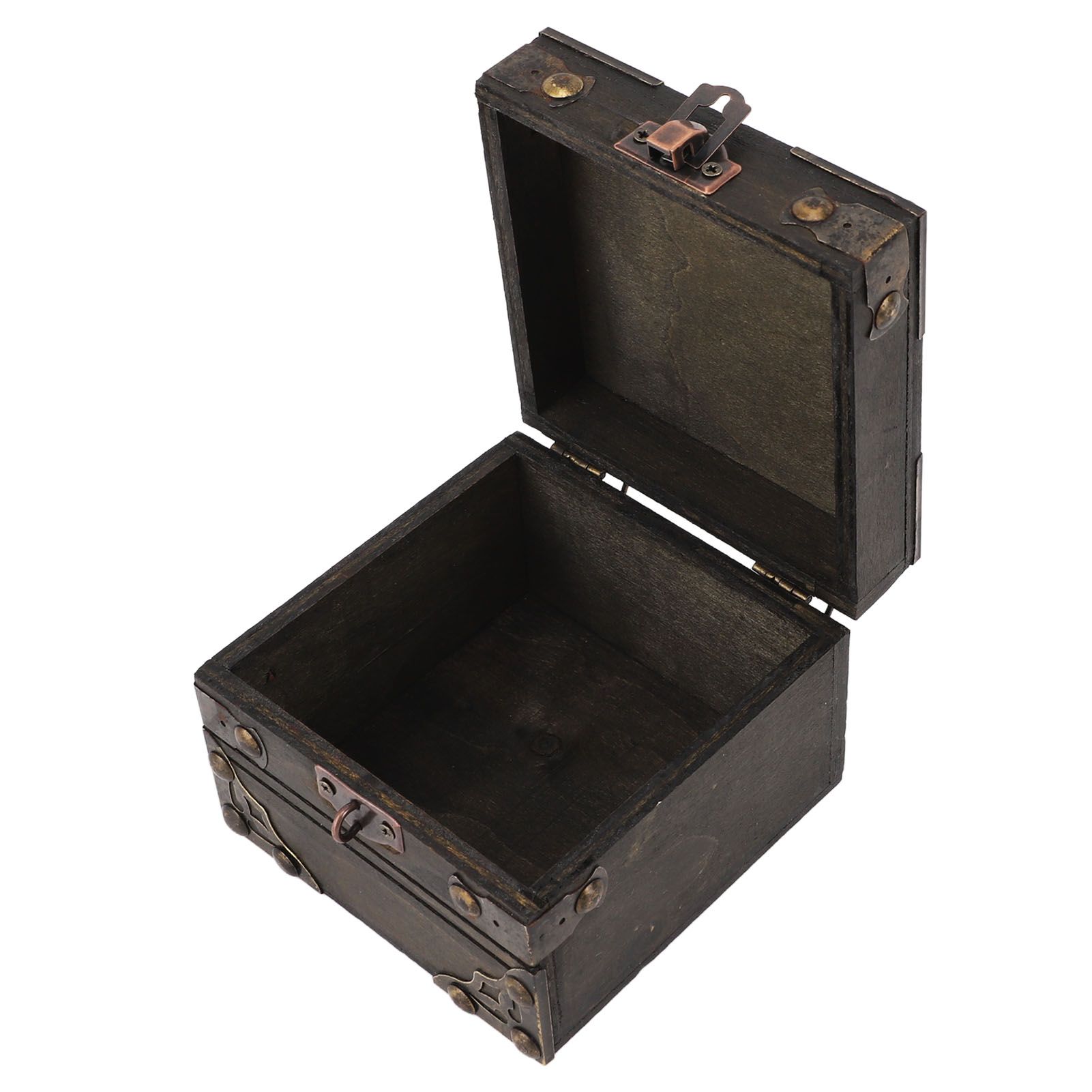 Large Jewelry Box Large Capacity Antique Durable Wood Dark Grey Vintage Jewelry Box with Metal Lock for Jewelry Trinkets - Image 7