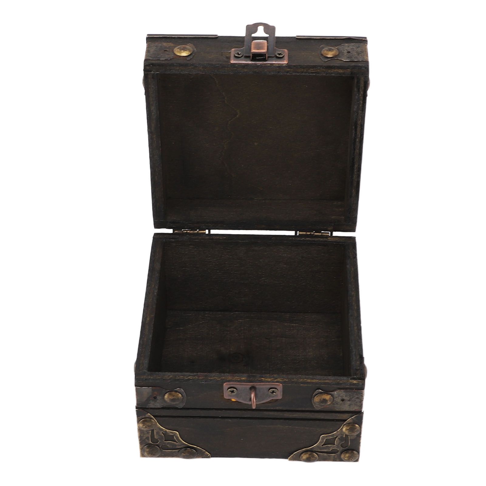 Large Jewelry Box Large Capacity Antique Durable Wood Dark Grey Vintage Jewelry Box with Metal Lock for Jewelry Trinkets - Image 8