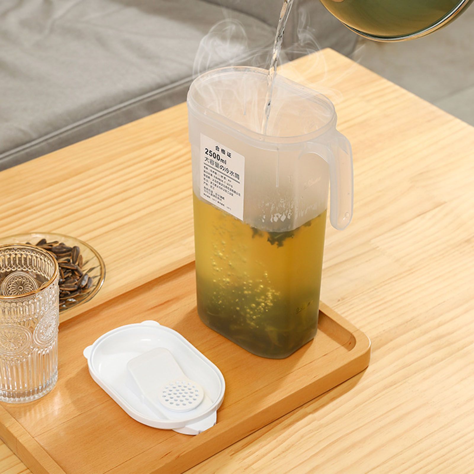 Fridge Door Water Pitcher 2500ML Large Capacity Refrigerator Water Pitcher with Lid for Picnics Trips - Image 5